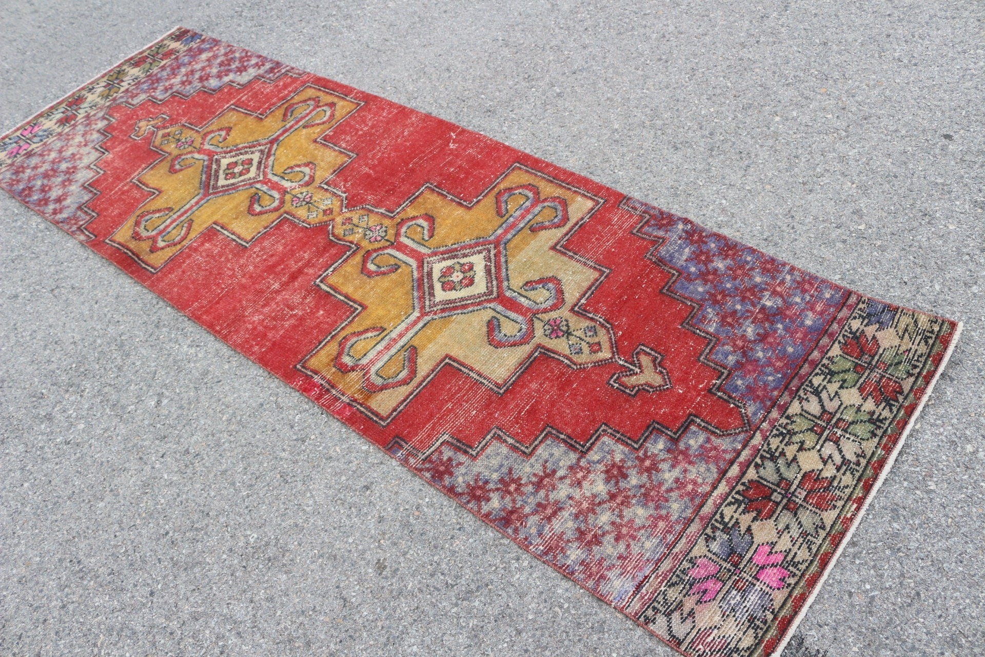 Vintage Halılar, Kırmızı Oryantal Halı, Oryantal Halı, Mutfak Halıları, 2,9x9 ft Runner Halısı, Koridor Halısı, Türk Halısı, Yer Halısı, El Dokuma Halı