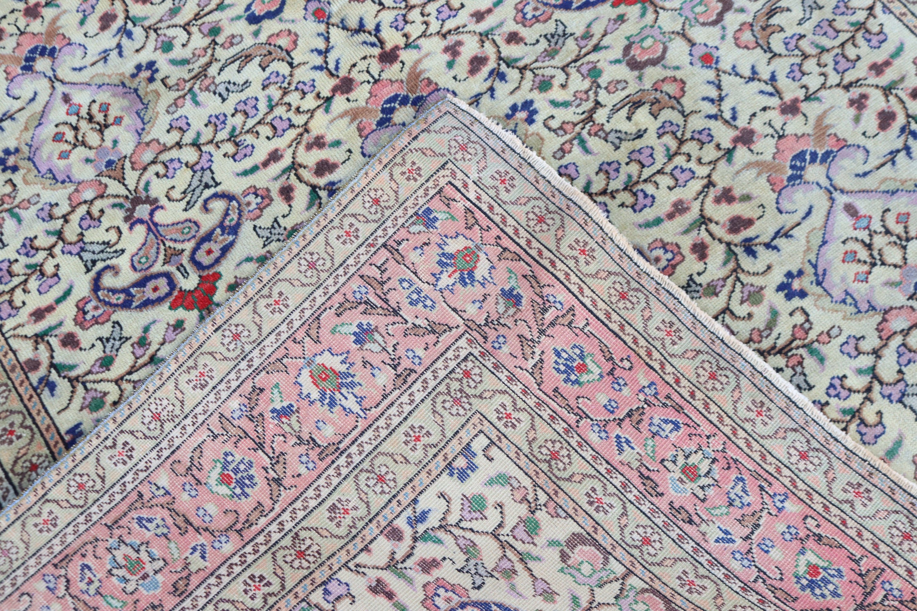 Mutfak Halıları, 4.7x7.2 ft Alan Halıları, Bej Geometrik Halılar, Vintage Halılar, Geometrik Halılar, Yer Halıları, Türk Halıları, Antika Halılar