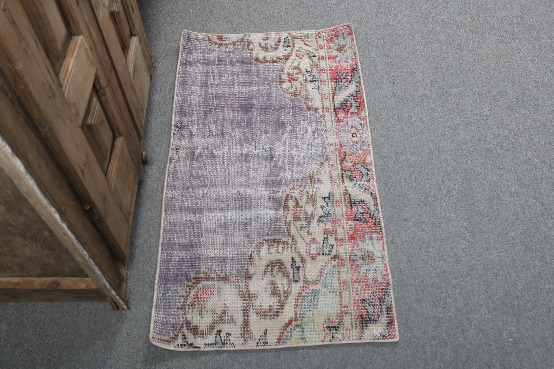 Purple Wool Rug, Vintage Rug, Turkish Rugs, Rugs for Small Area, Cool Rug, Antique Rugs, Kitchen Rugs, Small Area Rug, 2x3.6 ft Small Rugs