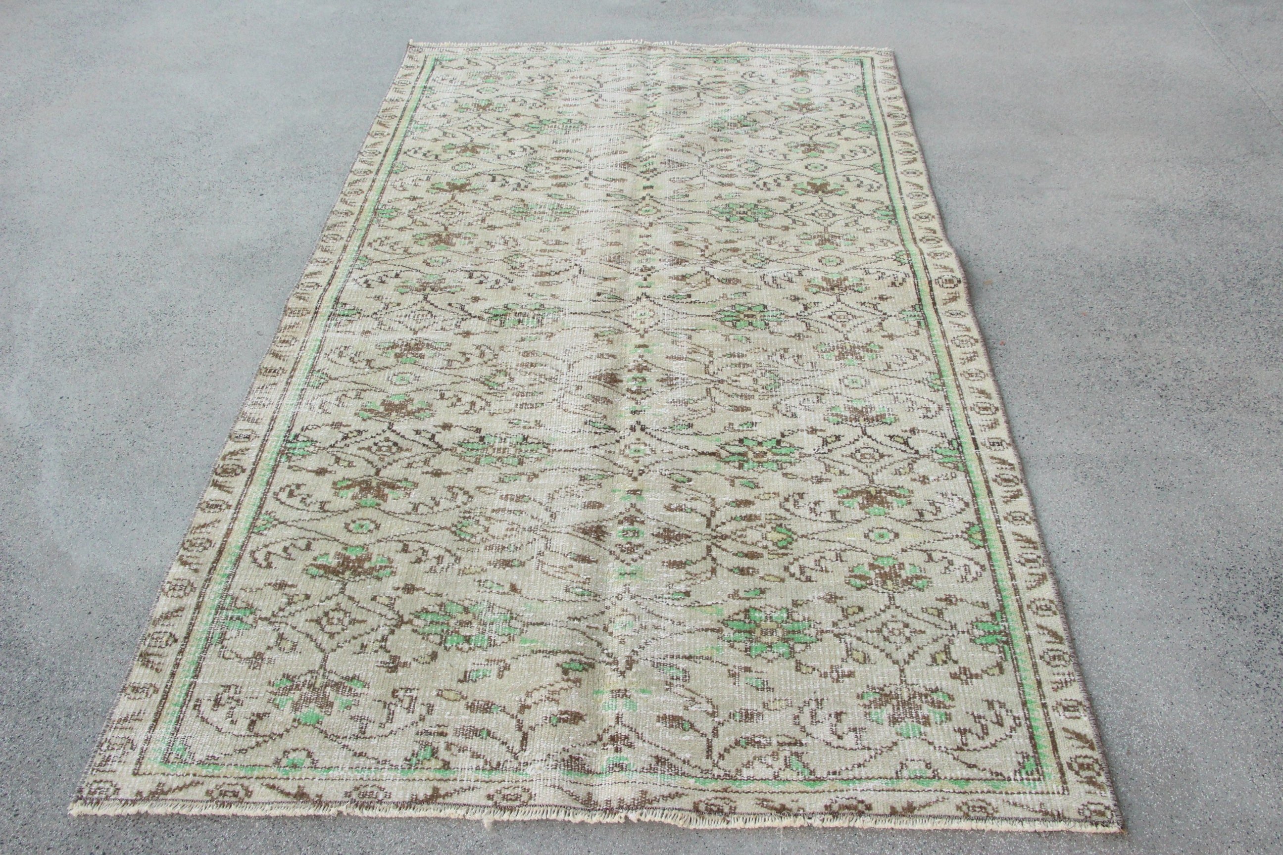 Floor Rugs, Turkish Rugs, Bedroom Rug, Beige Cool Rugs, Anatolian Rugs, 4.1x7.2 ft Area Rugs, Nursery Rugs, Vintage Rugs, Rugs for Nursery