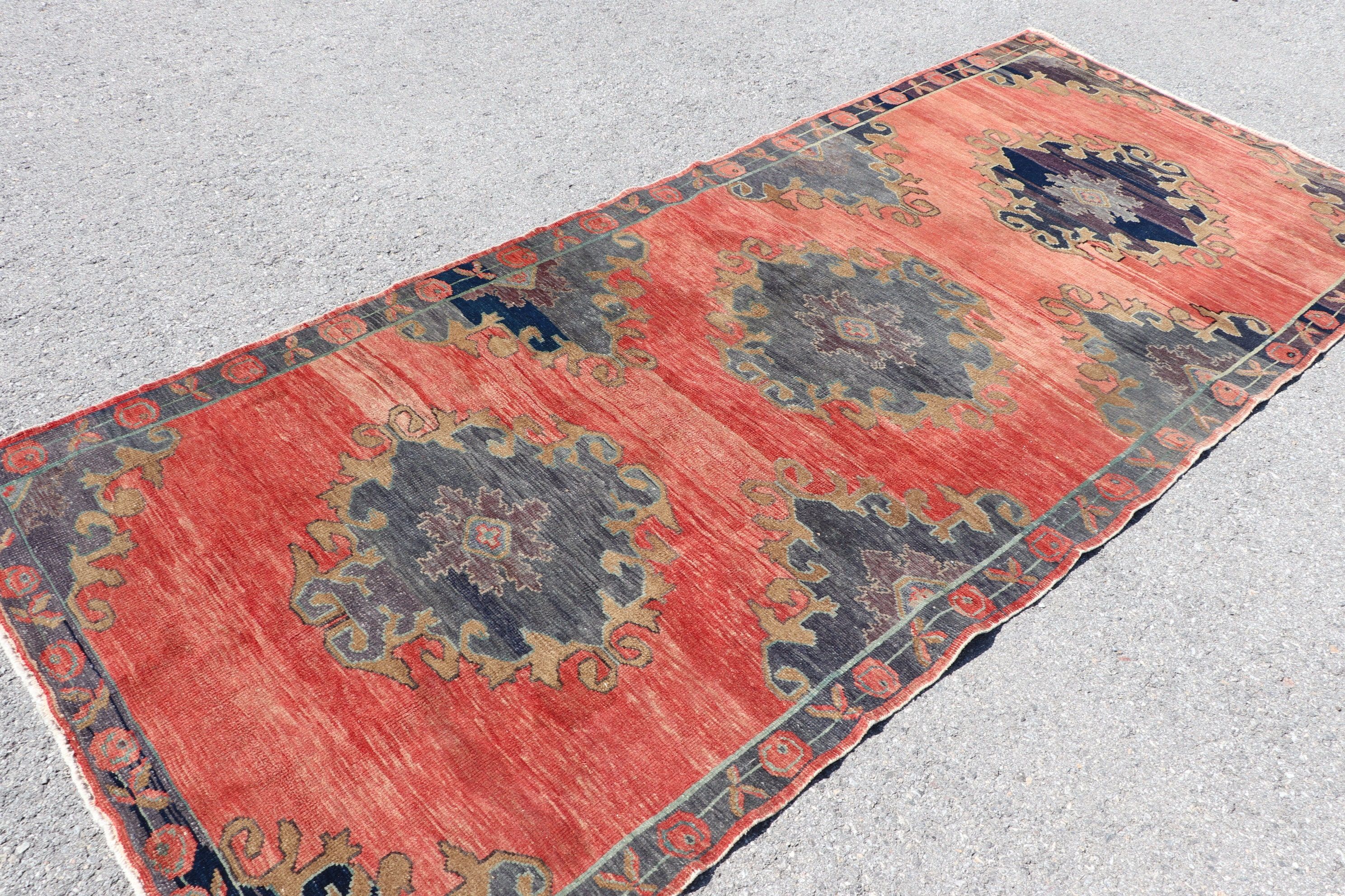 4.1x9.5 ft Area Rug, Floor Rug, Oushak Rugs, Vintage Rugs, Red Cool Rug, Turkish Rug, Living Room Rug, Antique Rug, Dining Room Rugs