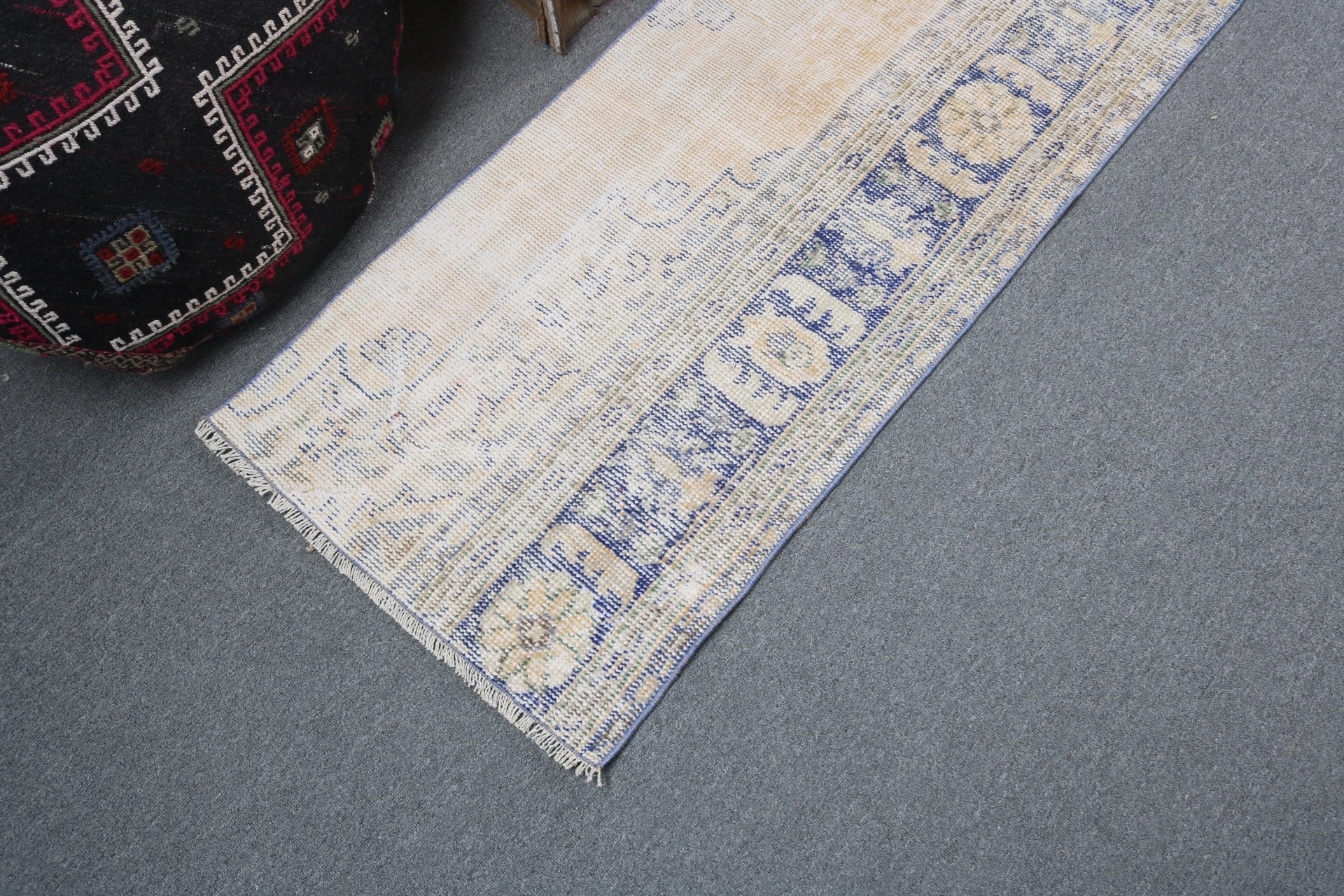 1.9x7 ft Runner Rugs, Turkish Rugs, Stair Rug, Vintage Rugs, Hallway Rugs, Rugs for Vintage Runner, Boho Rugs, Wool Rug, Beige Oushak Rug