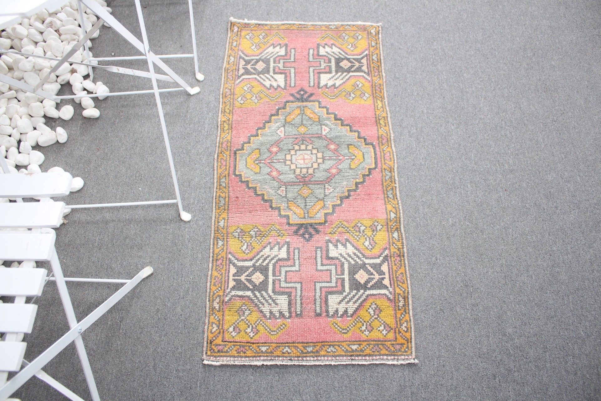 Bedroom Rugs, Wool Rug, Boho Rug, Red Wool Rug, Rugs for Kitchen, Turkish Rug, Floor Rugs, Vintage Rug, Door Mat Rug, 1.6x3.5 ft Small Rug