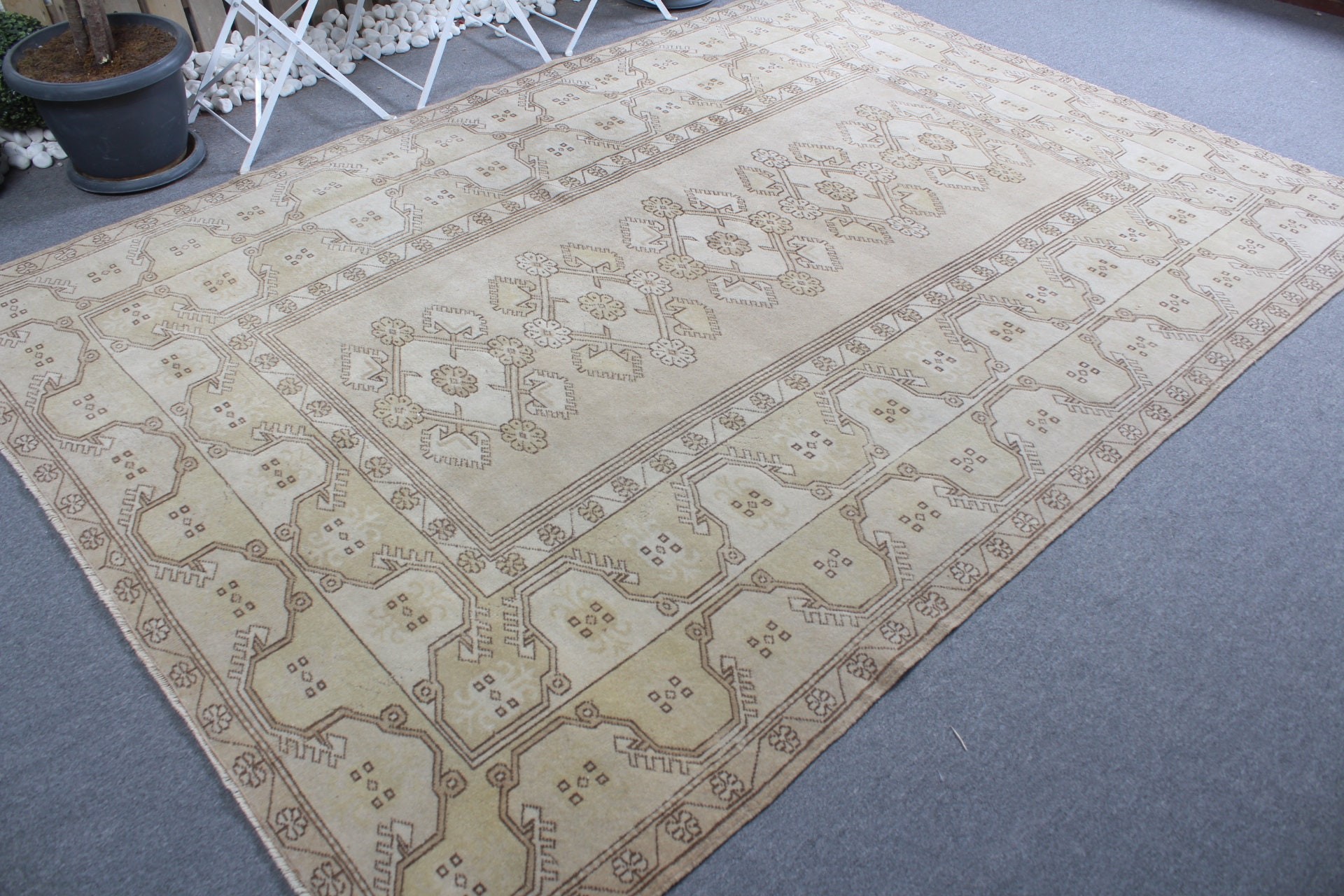 Home Decor Rugs, Oriental Rug, Turkish Rugs, Old Rug, Vintage Rugs, 6.5x9.3 ft Large Rug, Living Room Rug, Beige Oriental Rug, Bedroom Rug