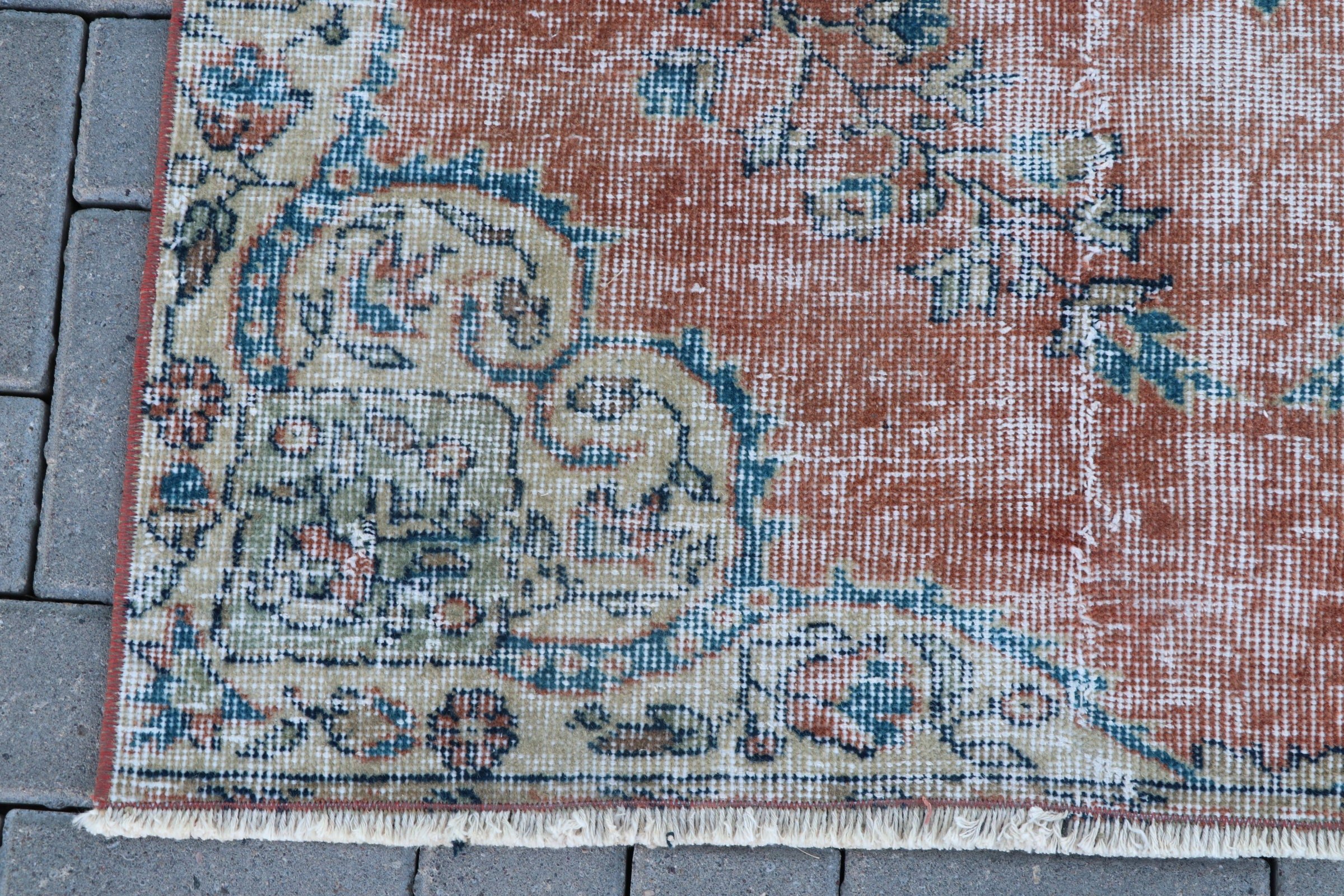 Floor Rug, Turkish Rug, Rugs for Kitchen, Kitchen Rug, 3.2x7 ft Accent Rugs, Vintage Rug, Cool Rugs, Muted Rug, Entry Rugs, Brown Floor Rug