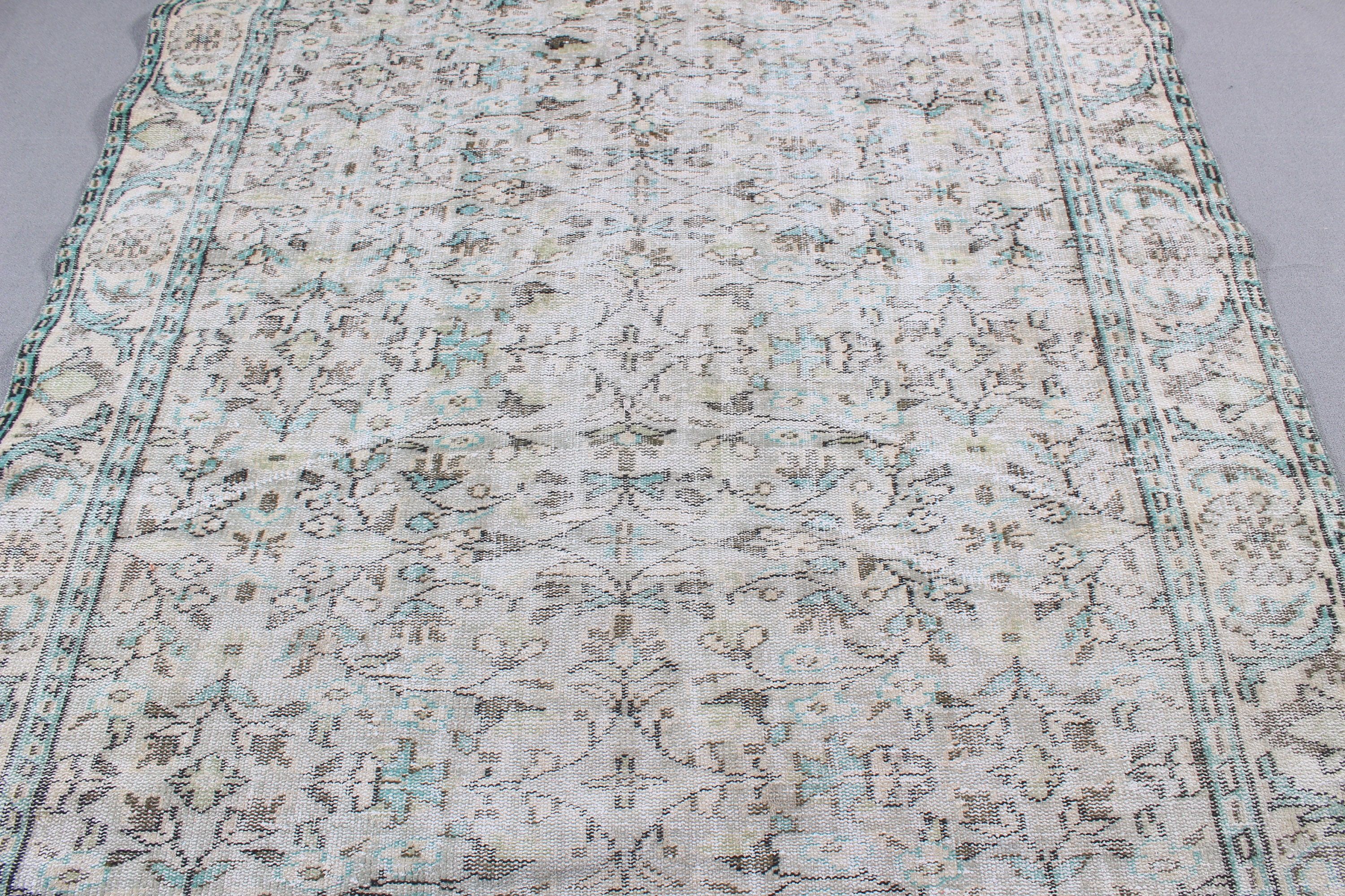 Geometric Rugs, Luxury Rug, Vintage Rugs, Turkish Rugs, 6x9.2 ft Large Rugs, Beige Kitchen Rug, Large Oushak Rugs, Large Vintage Rugs