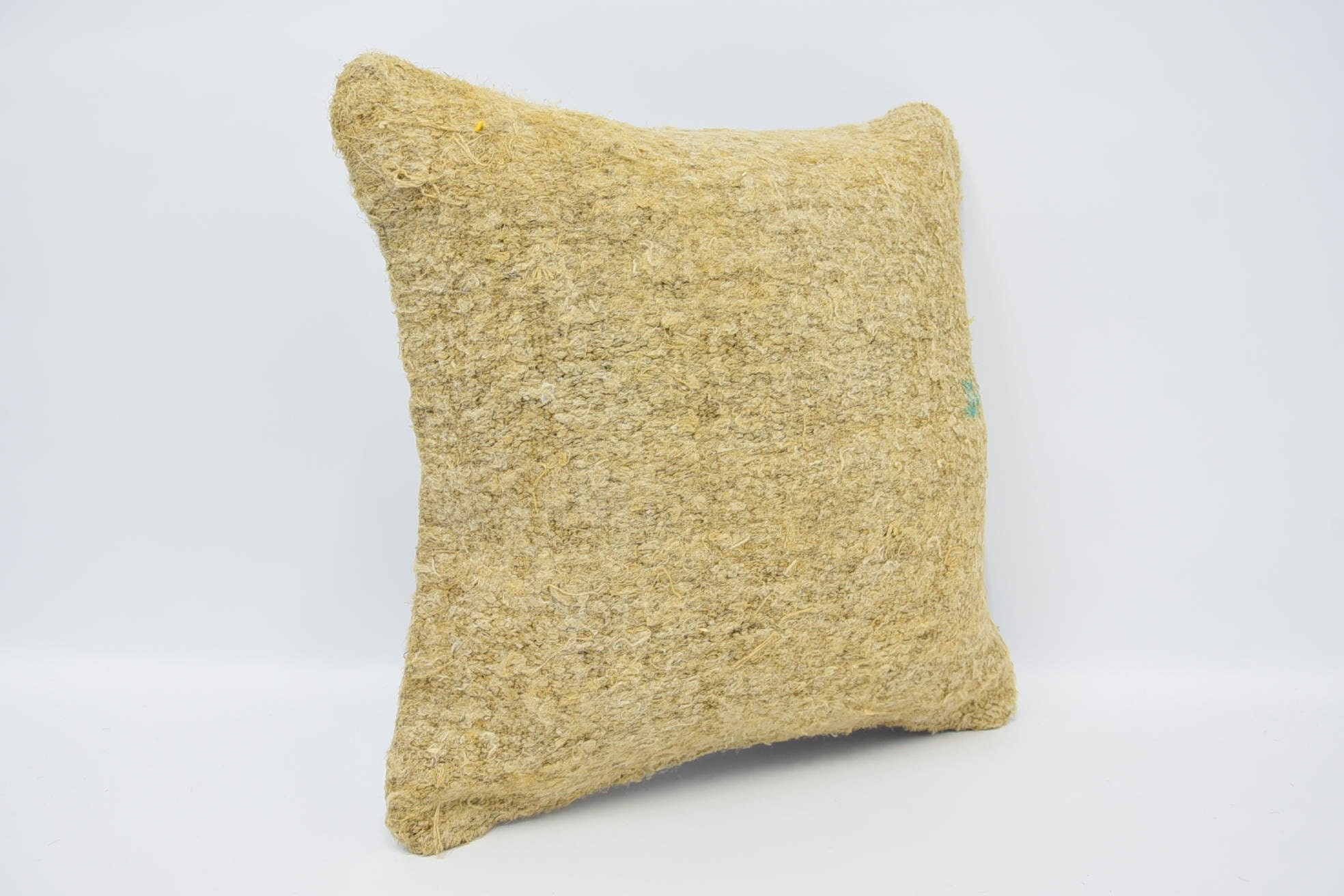 18"x18" Beige Cushion Case, Turkish Kilim Pillow, Nautical Throw Pillow Cover, Pillow for Couch, Vintage Kilim Pillow