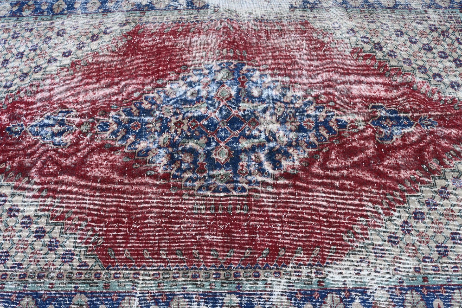 Vintage Halılar, Aztek Halıları, Ev Dekorasyonu Halısı, Türk Halısı, Kırmızı Zemin Halısı, Yemek Odası Halısı, Oryantal Halılar, Salon Halısı, 5.3x8.6 ft Büyük Halı