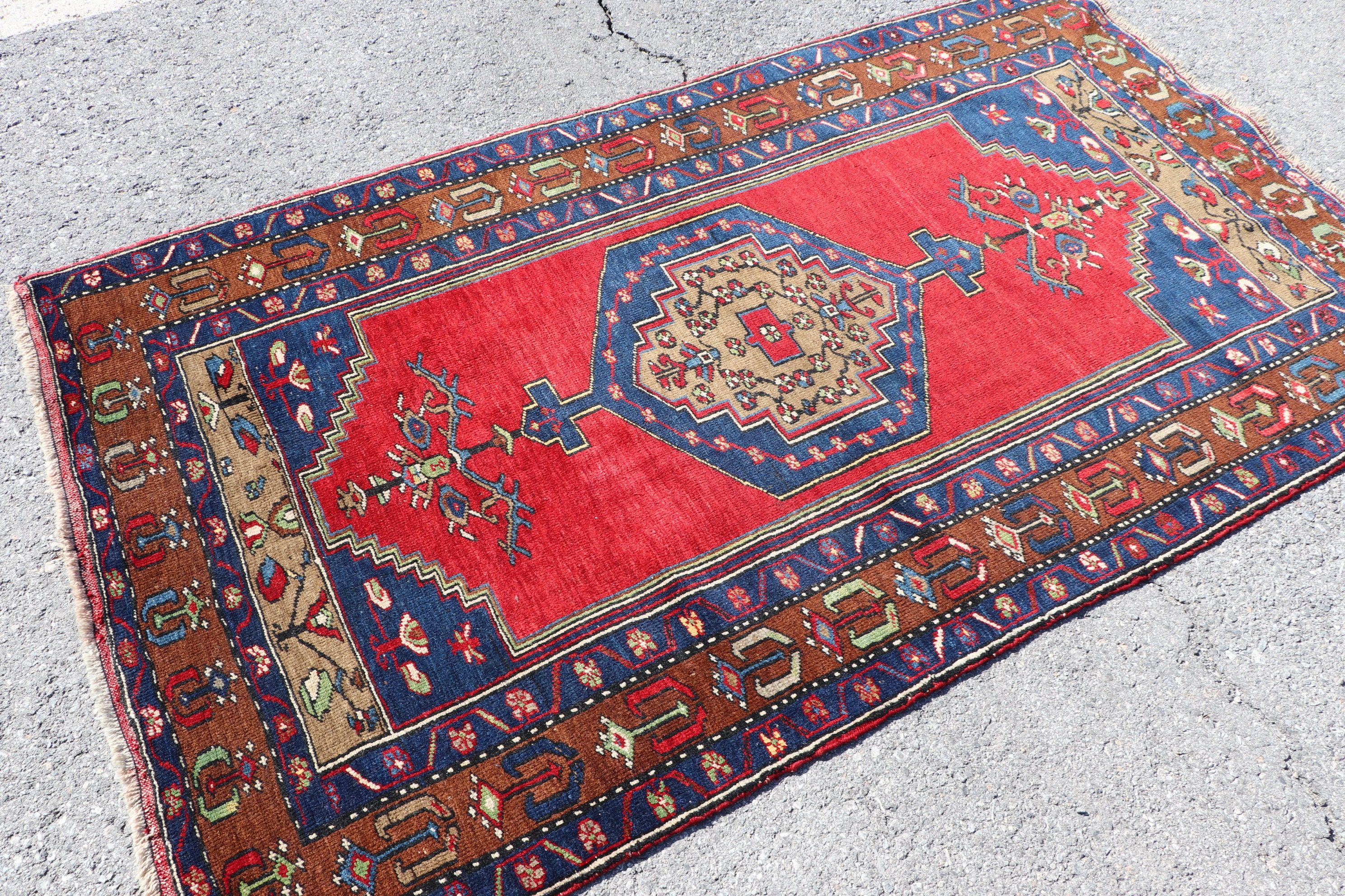 Rugs for Nursery, Outdoor Rug, Nursery Rug, Oushak Rugs, Turkish Rug, Red Bedroom Rug, Oriental Rugs, 3.9x6.7 ft Area Rug, Vintage Rug