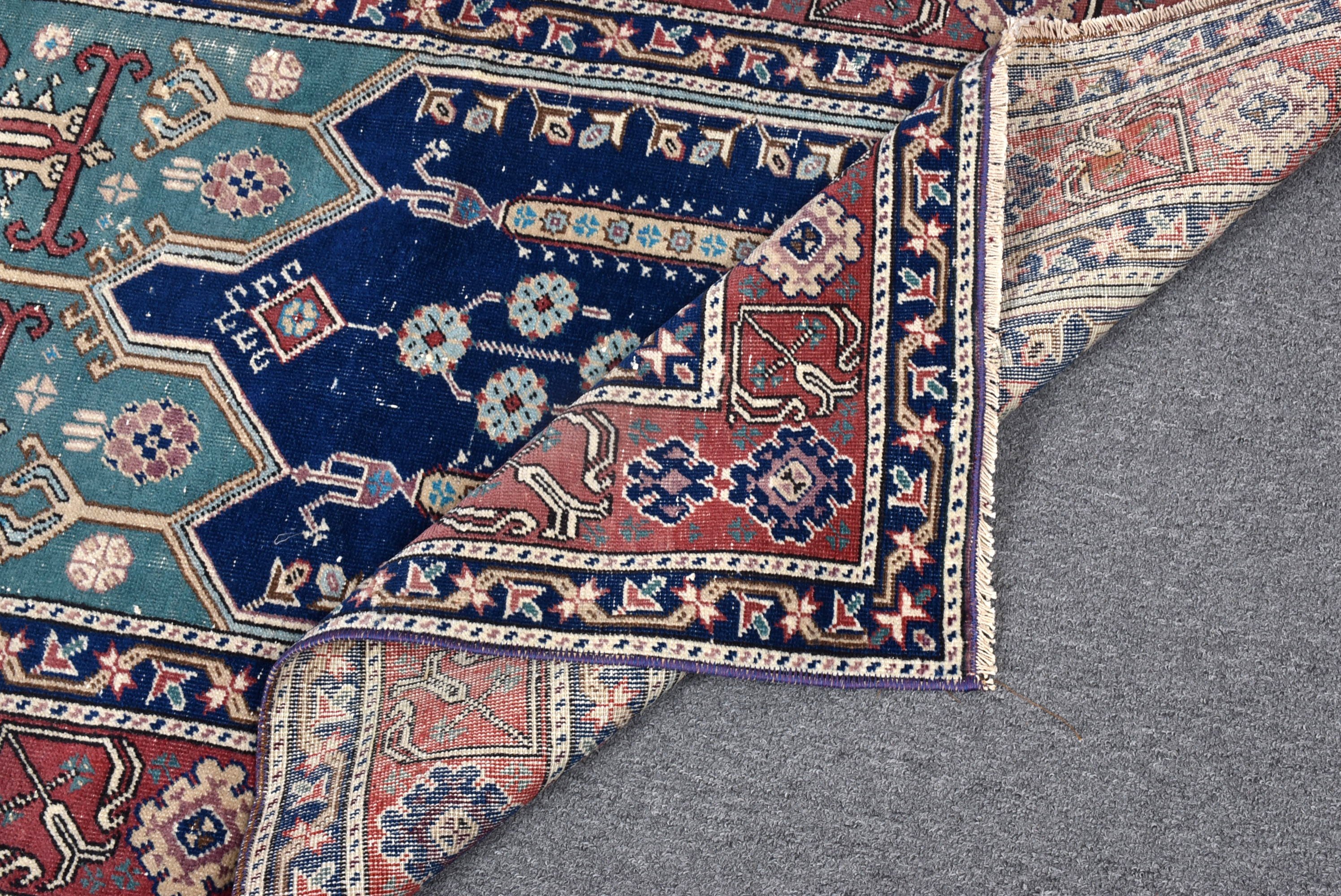 2,8x4,3 ft Küçük Halı, Etnik Halılar, Vintage Halı, Kapı Paspası Halıları, Düz Dokuma Halılar, Türk Halıları, Nötr Halılar, Mavi Mutfak Halısı, Banyo Halıları