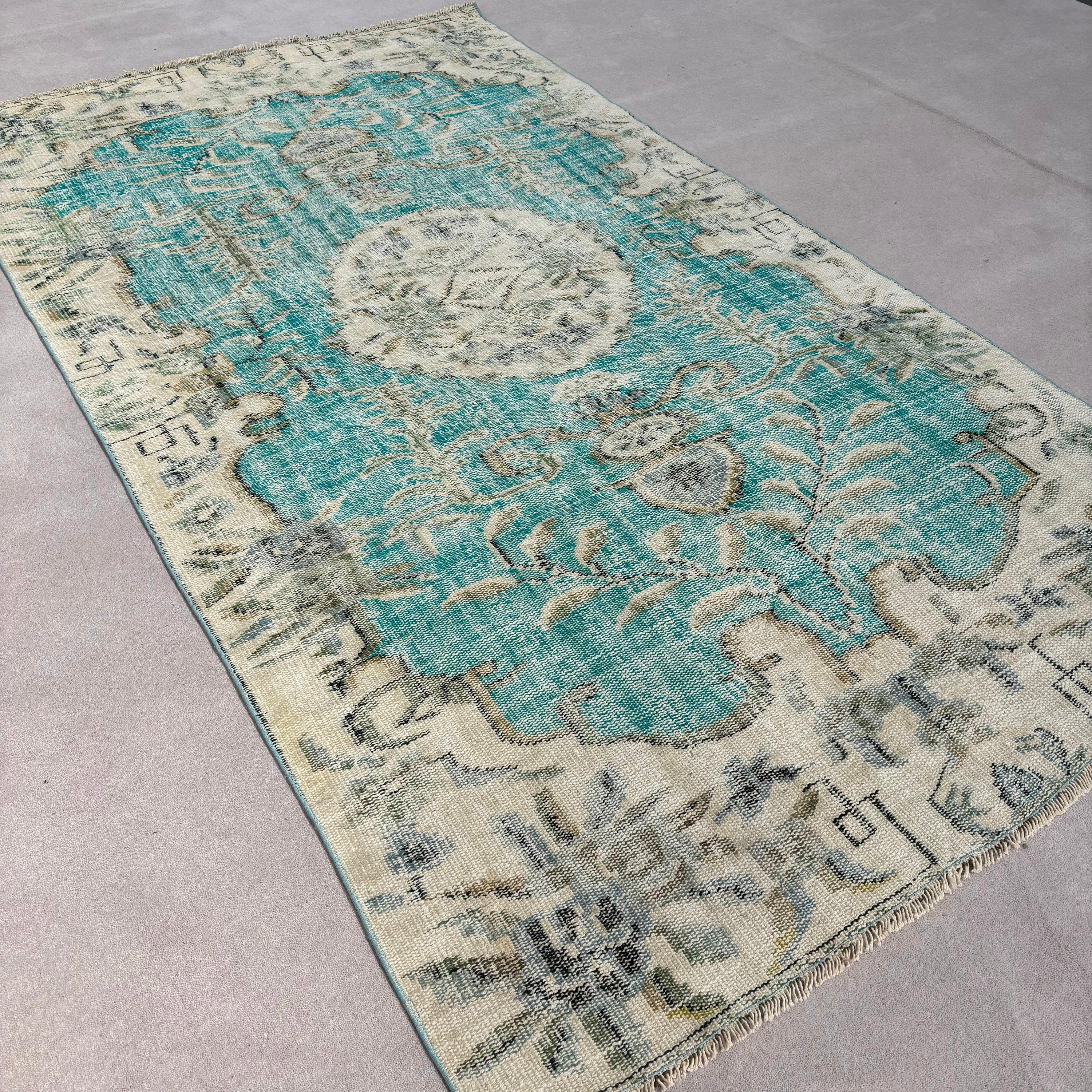 Flatweave Rugs, Dining Room Rugs, Turkish Rug, 5x8.7 ft Large Rug, Salon Rugs, Office Rugs, Statement Rug, Green Luxury Rug, Vintage Rug