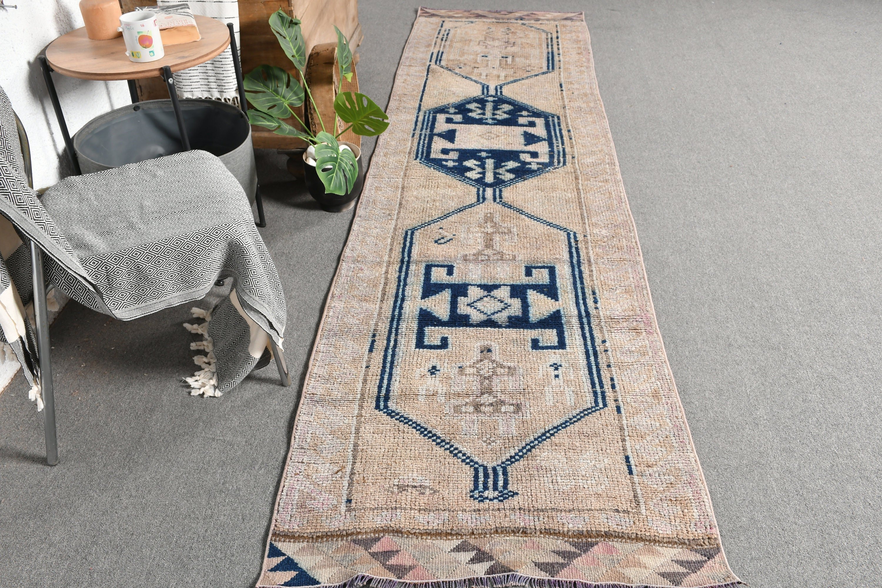 Ev Dekorasyonu Halıları, Kahverengi Oryantal Halı, Merdiven Halısı, 2,6x10,4 ft Runner Halıları, Fas Halısı, Vintage Halı, Koridor Halısı, Boho Halıları, Türk Halıları