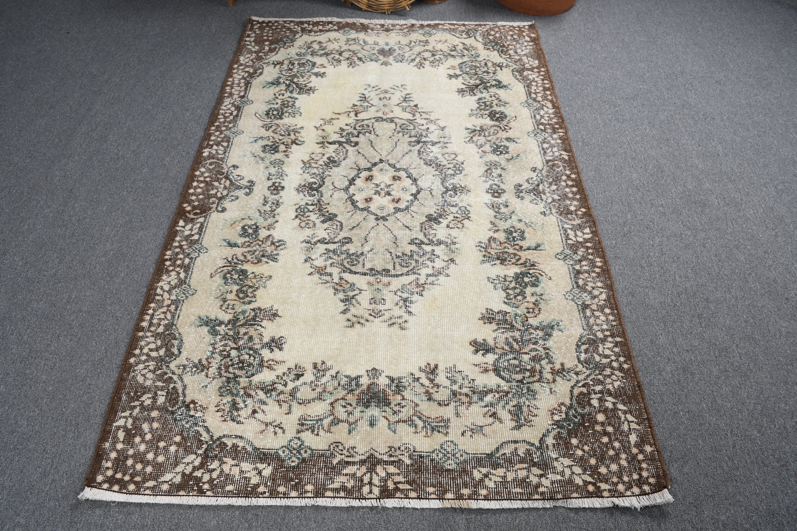 Beige Cool Rug, Turkish Rug, Cool Rugs, 3.9x6.3 ft Area Rug, Living Room Rug, Moroccan Rug, Rugs for Floor, Floor Rugs, Vintage Rugs