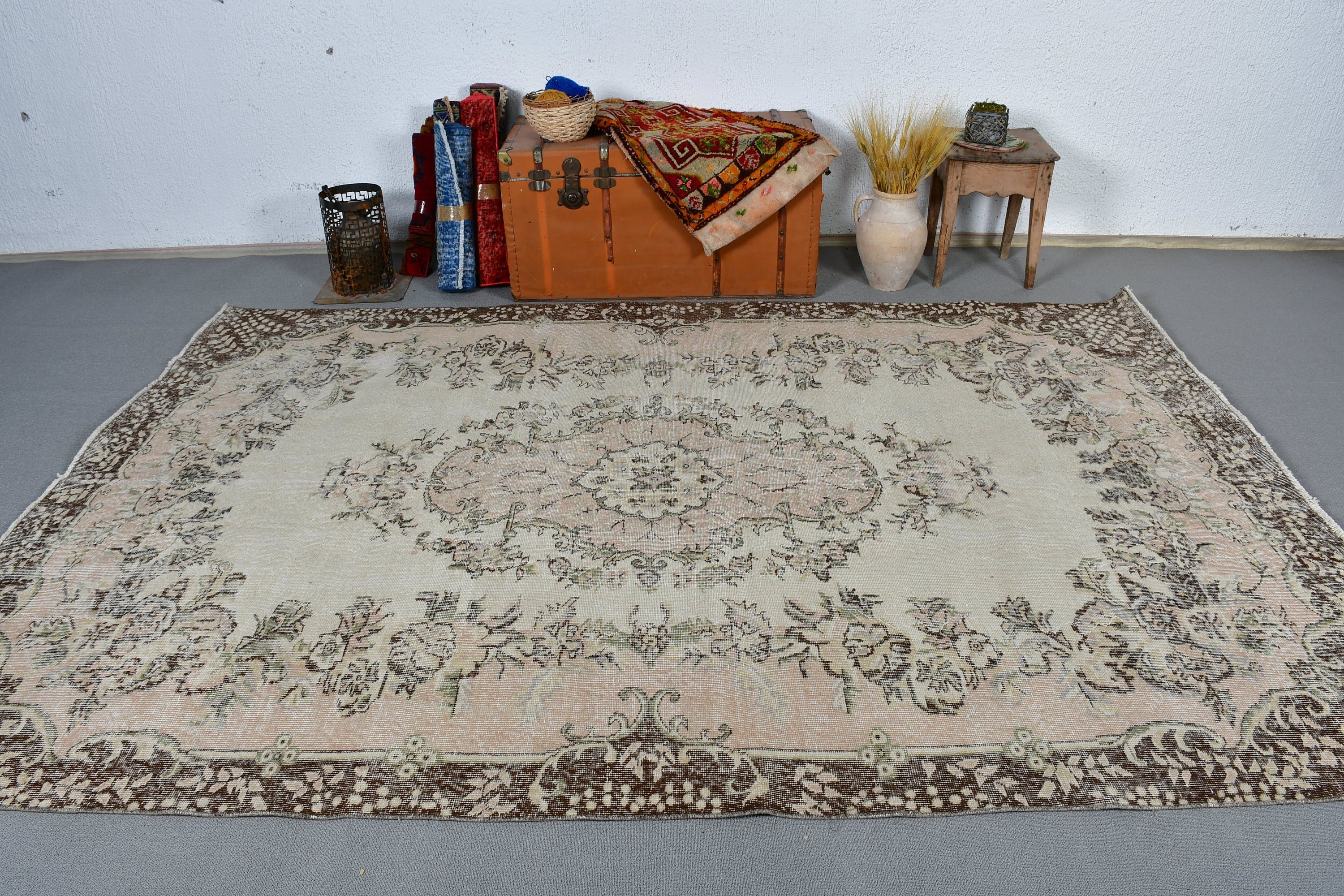 Living Room Rug, 6.7x9.7 ft Large Rug, Rugs for Bedroom, Dining Room Rugs, Wool Rugs, Turkish Rug, Floor Rug, Aztec Rugs, Vintage Rug