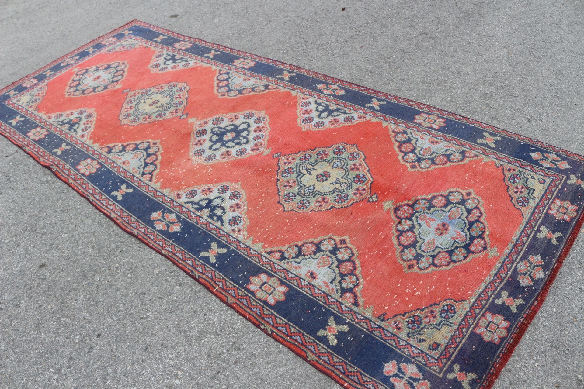 Cute Rugs, Anatolian Rugs, Floor Rugs, 4.4x10.5 ft Large Rug, Dining Room Rugs, Vintage Rug, Red Wool Rug, Turkish Rugs, Bedroom Rugs