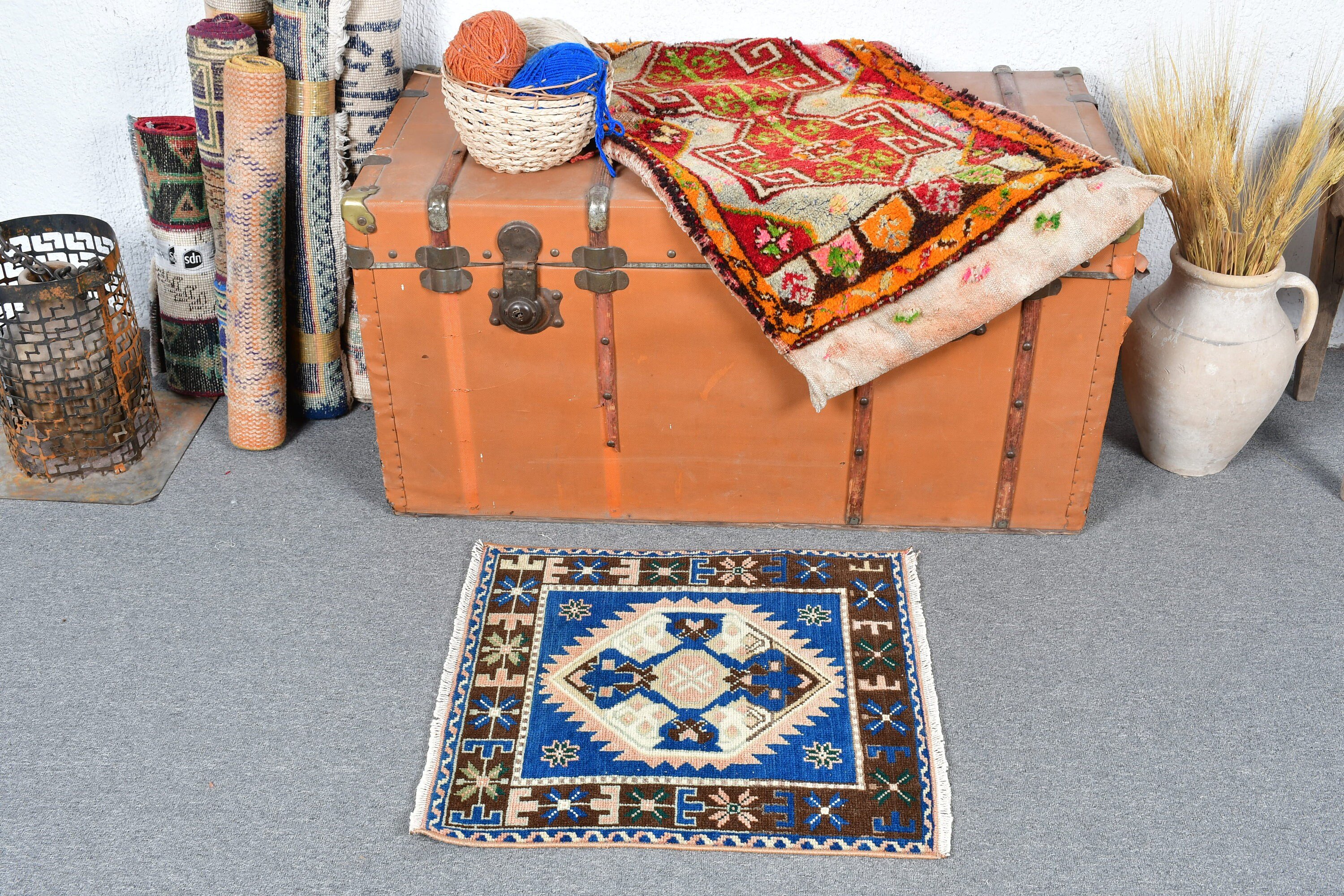 Anatolian Rug, Eclectic Rugs, Brown Cool Rug, Home Decor Rug, 1.9x1.7 ft Small Rug, Bathroom Rug, Car Mat Rugs, Vintage Rug, Turkish Rugs
