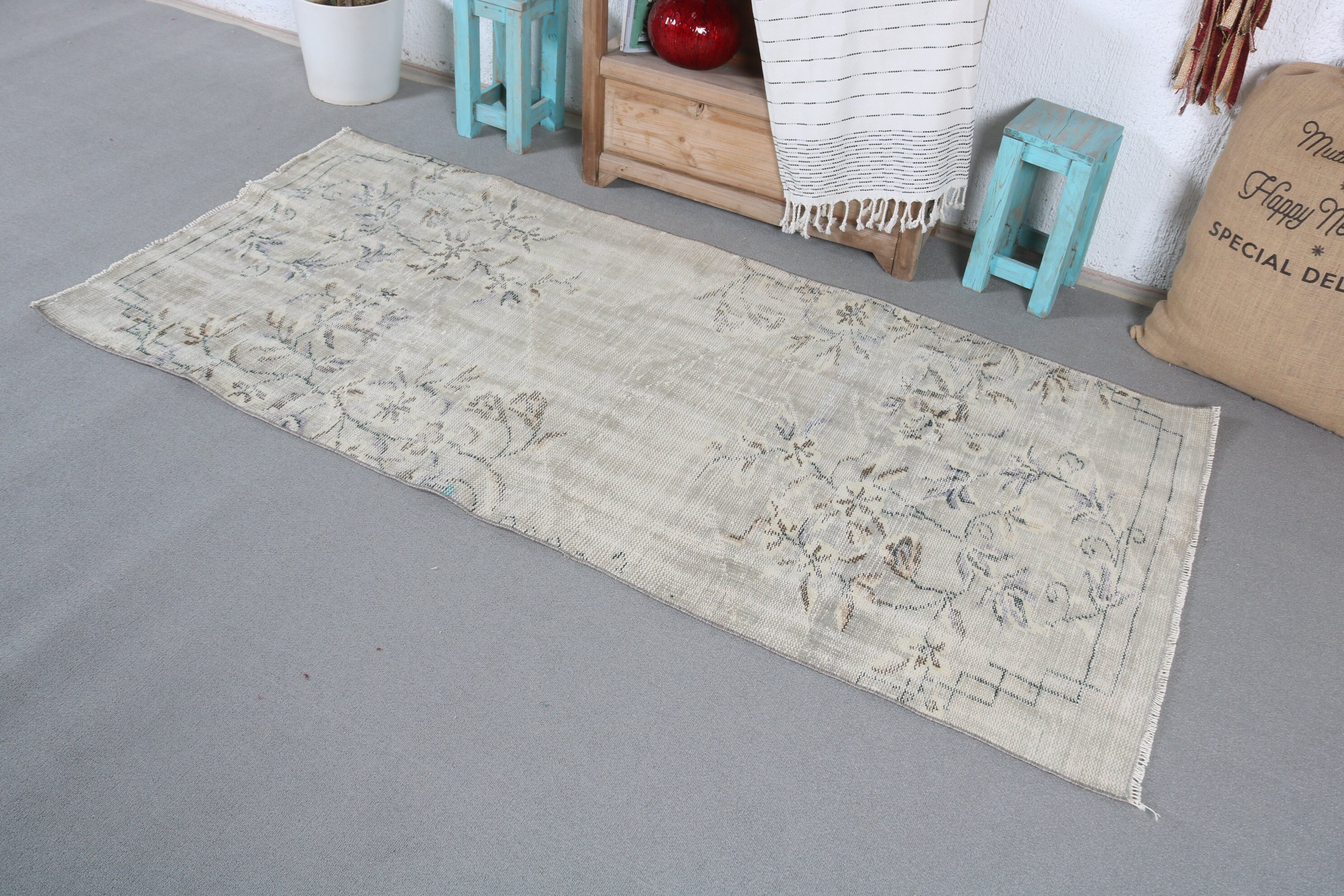 Vintage Rug, Turkish Rug, 3.1x6.7 ft Accent Rug, Gray Oriental Rugs, Tribal Rug, Bedroom Rugs, Oriental Rugs, Nursery Rugs