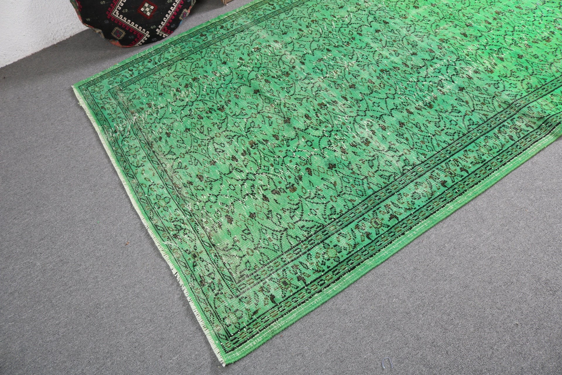 5.2x9 ft Large Rugs, Bedroom Rugs, Turkish Rugs, Vintage Rugs, Green Kitchen Rug, Handwoven Rugs, Flatweave Rugs, Living Room Rug