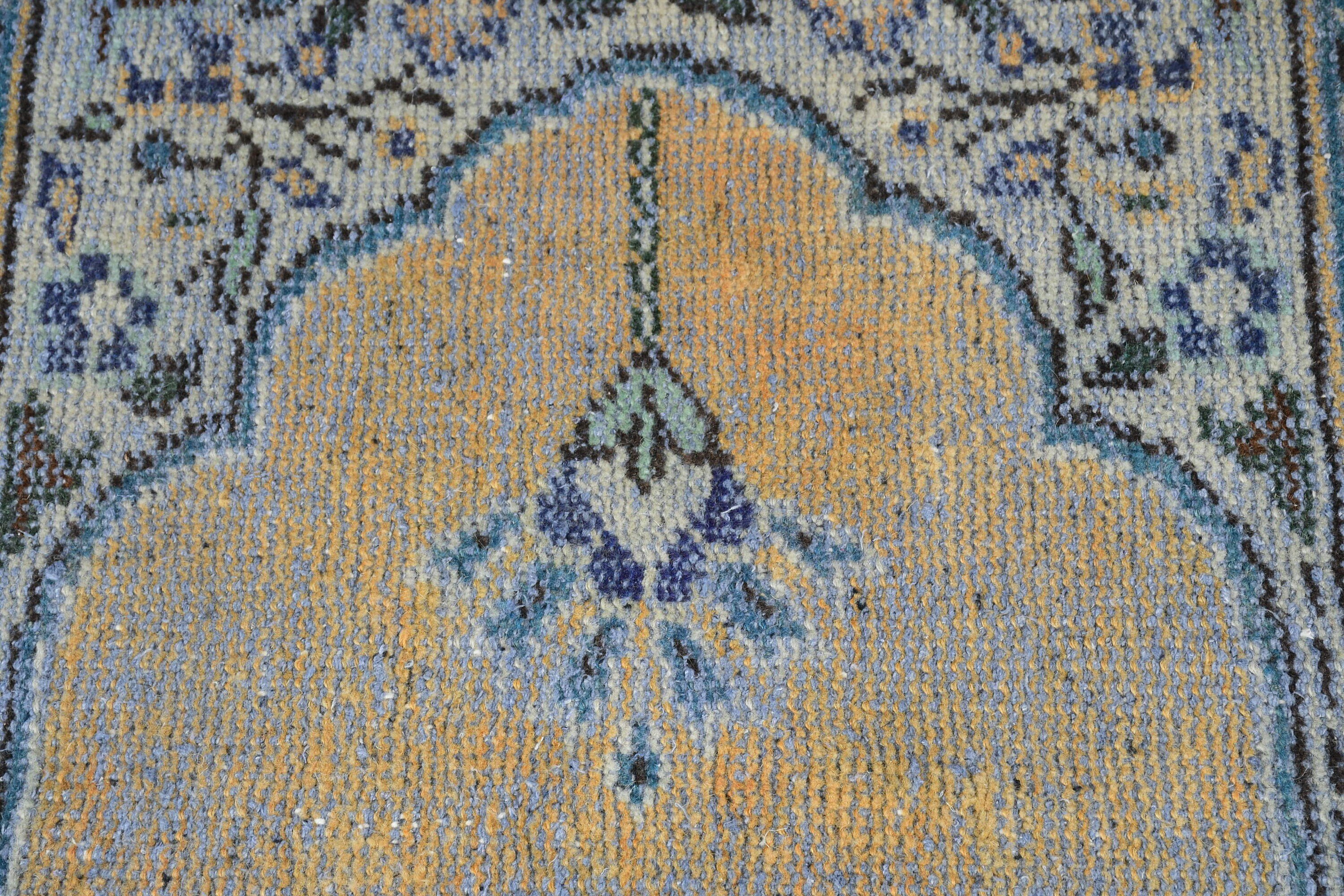 Oriental Rug, Cool Rugs, Turkish Rug, 3.7x7.9 ft Area Rug, Vintage Rug, Floor Rug, Rugs for Dining Room, Blue Cool Rugs, Vintage Decor Rug