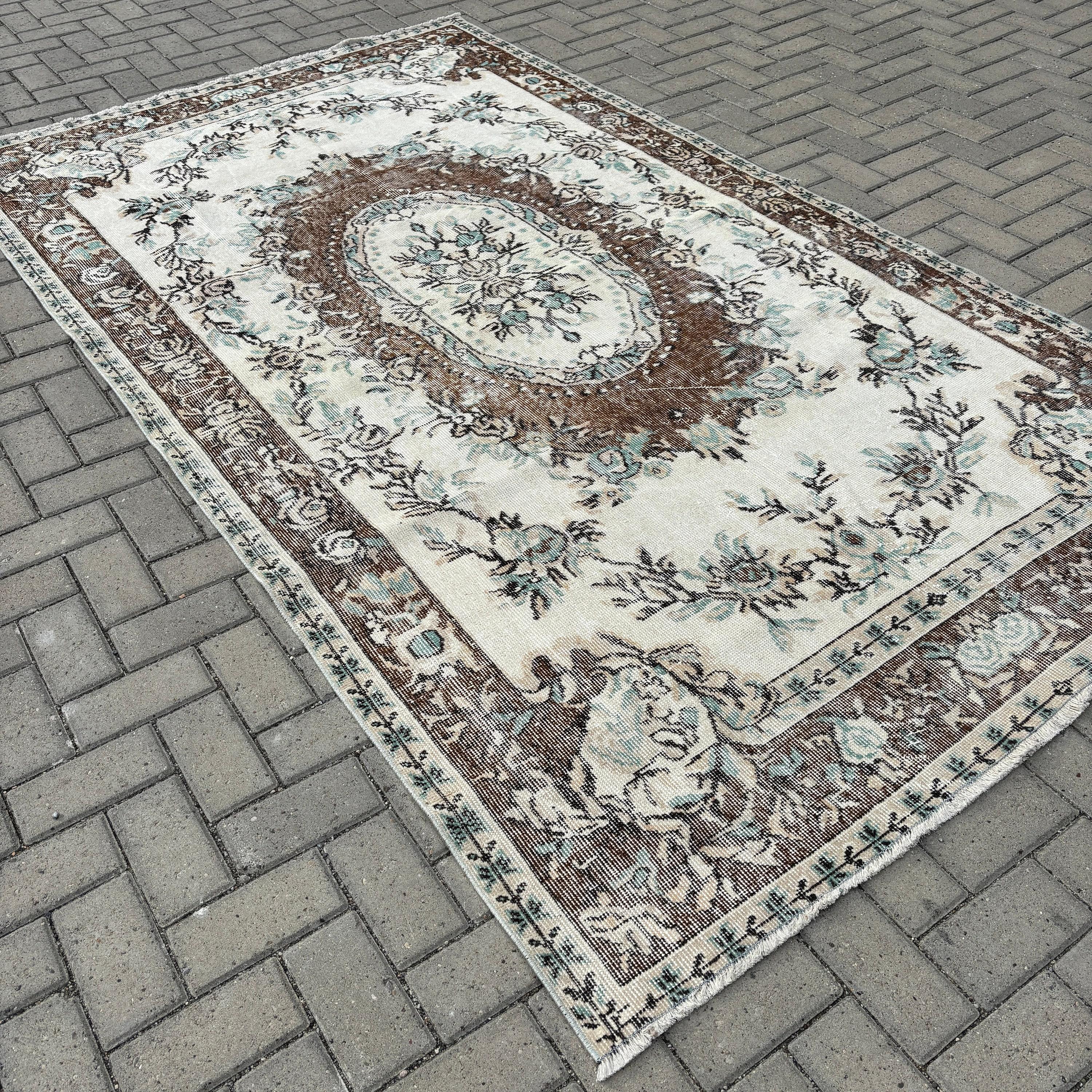 Kitchen Rug, Anatolian Rugs, Beige Moroccan Rug, Living Room Rugs, Large Vintage Rug, Turkish Rug, Vintage Rug, 5.3x9.2 ft Large Rug