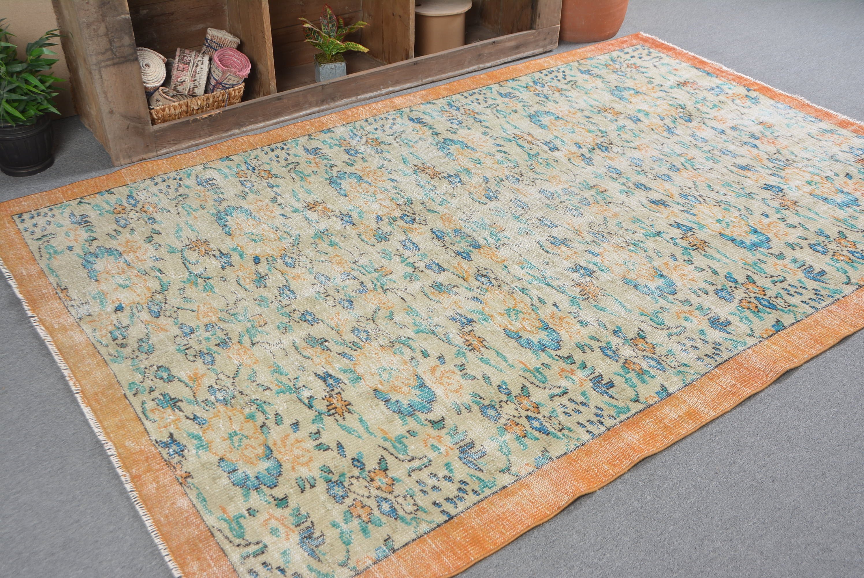 Large Vintage Rug Rugs, Rugs for Salon, Cool Rug, Salon Rug, Moroccan Rug, 5.9x8.7 ft Large Rug, Vintage Rug, Bedroom Rug, Turkish Rug