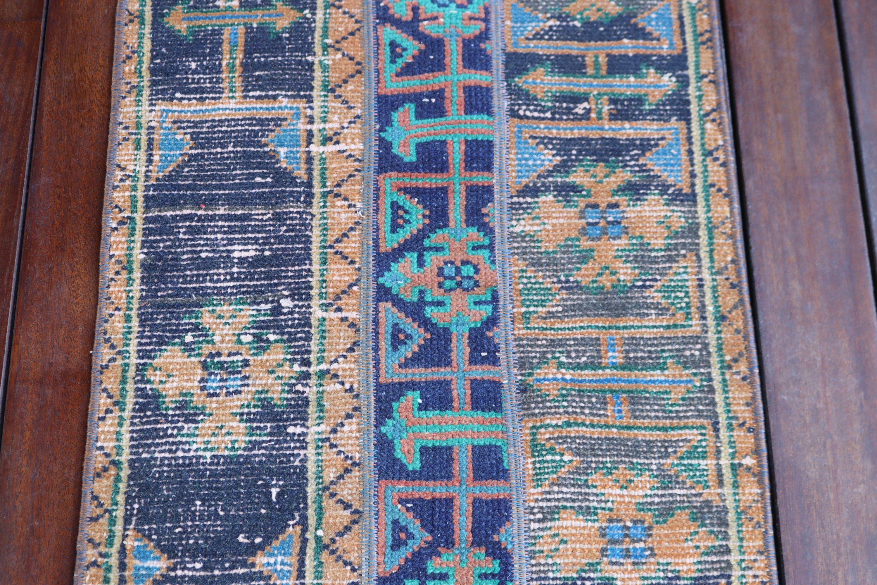 Yatak Odası Halısı, Küçük Boho Halıları, Vintage Halı, Araba Paspas Halısı, Mavi Yatak Odası Halıları, Yün Halı, 1.4x2.6 ft Küçük Halılar, Kapı Paspası Halıları, Türk Halısı