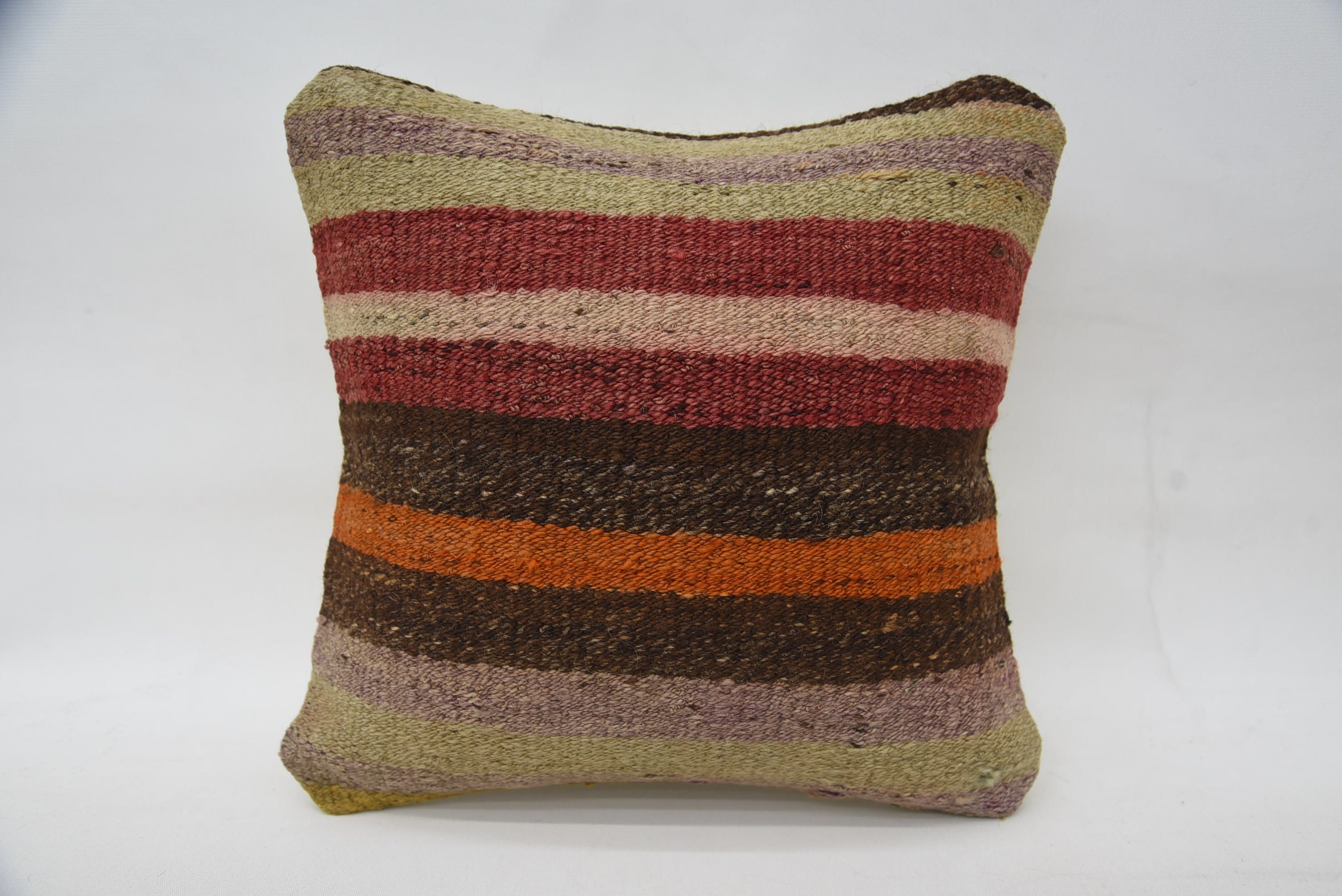 Pillow for Couch, 14"x14" Red Cushion Case, Wool Kilim Pillow Cushion Case, Handwoven Pillow, Turkish Pillow, Pillow for Sofa