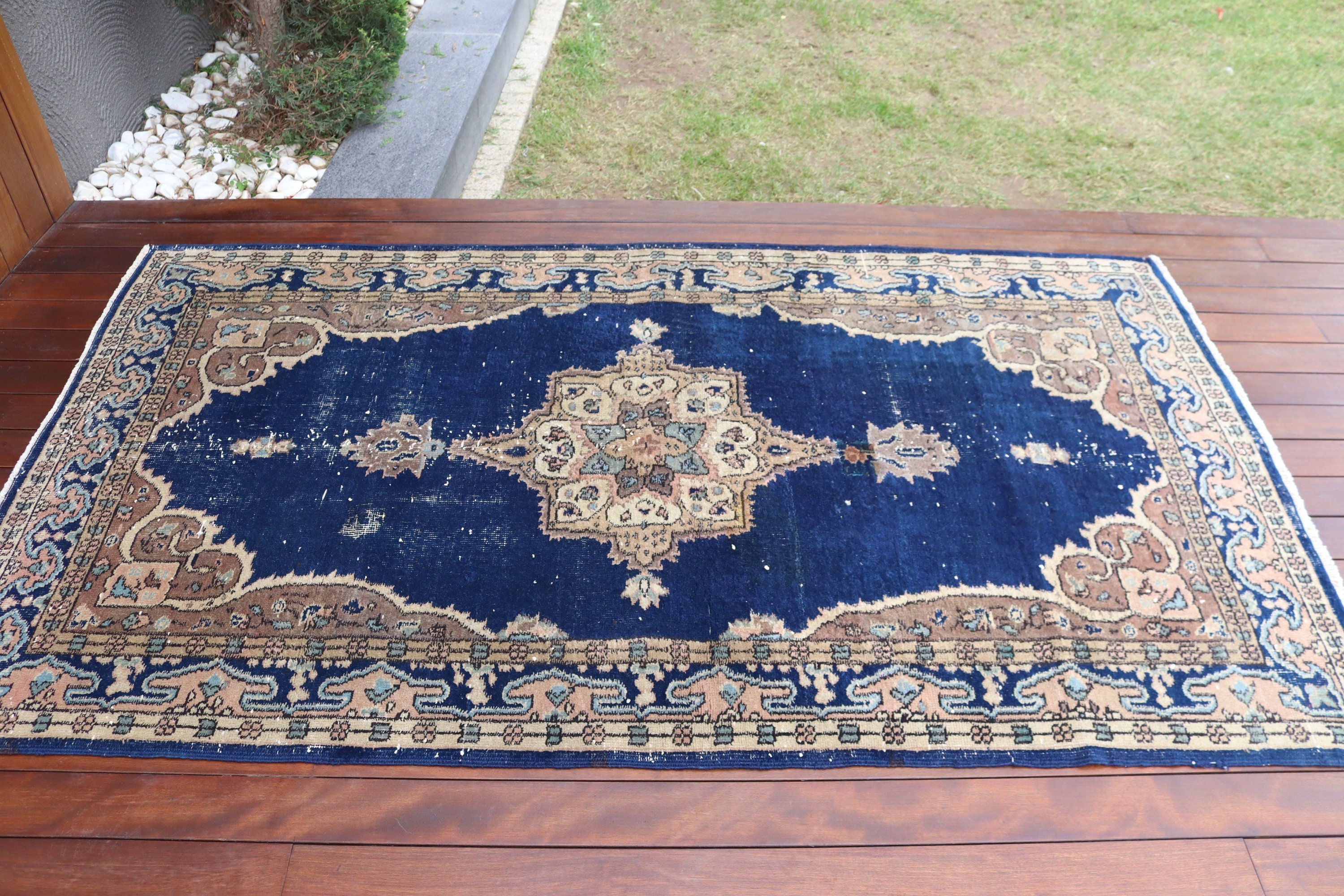 Organik Halılar, Vintage Halılar, Açıklama Halısı, Türk Halıları, 4x7 ft Alan Halıları, Yemek Odası Halısı, Mavi Yün Halı, Geometrik Halılar, Mutfak Halıları