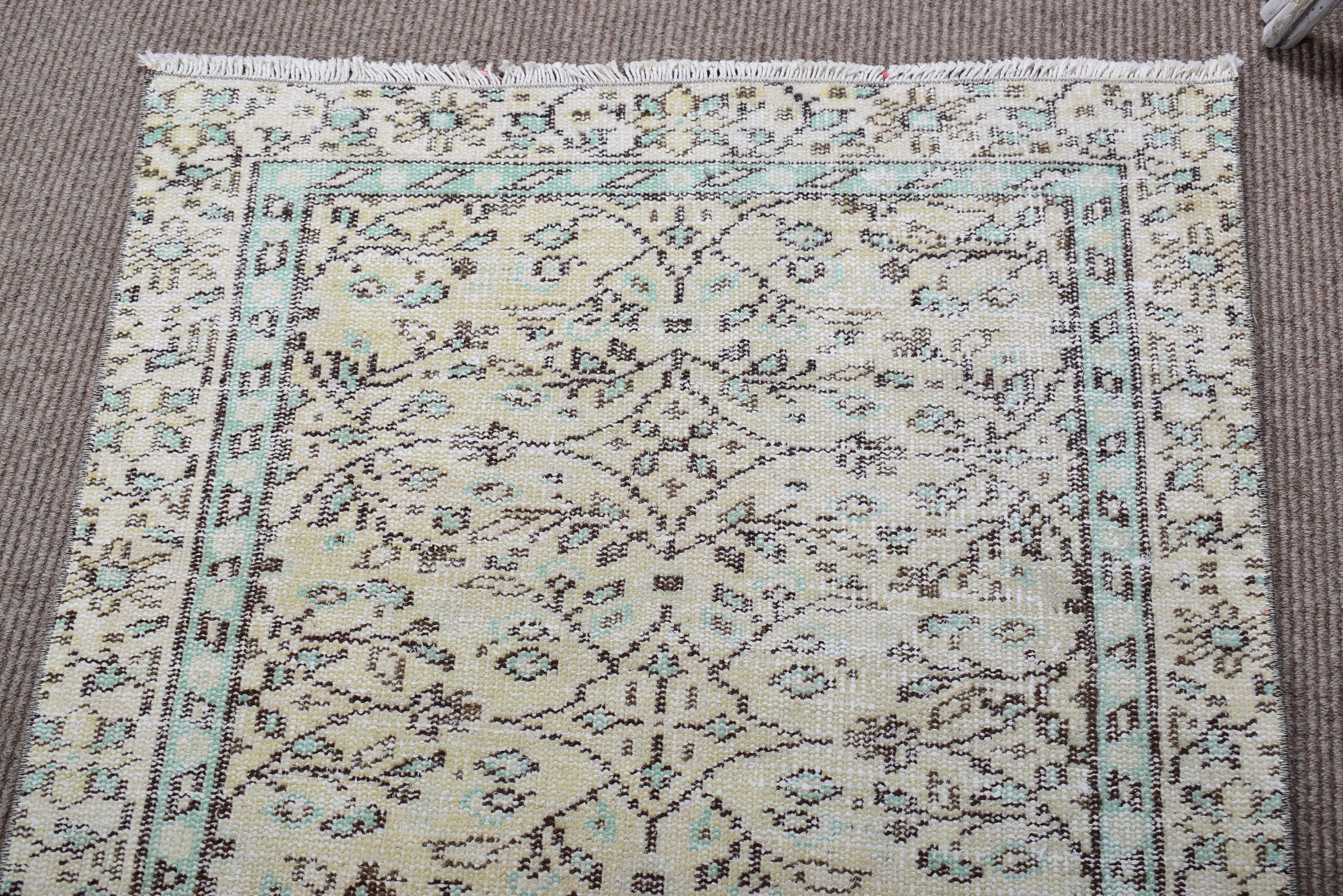 Turkish Rugs, Wool Rugs, Rugs for Bedroom, 2.8x5.9 ft Accent Rugs, Vintage Decor Rug, Anatolian Rugs, Green Bedroom Rugs, Vintage Rugs