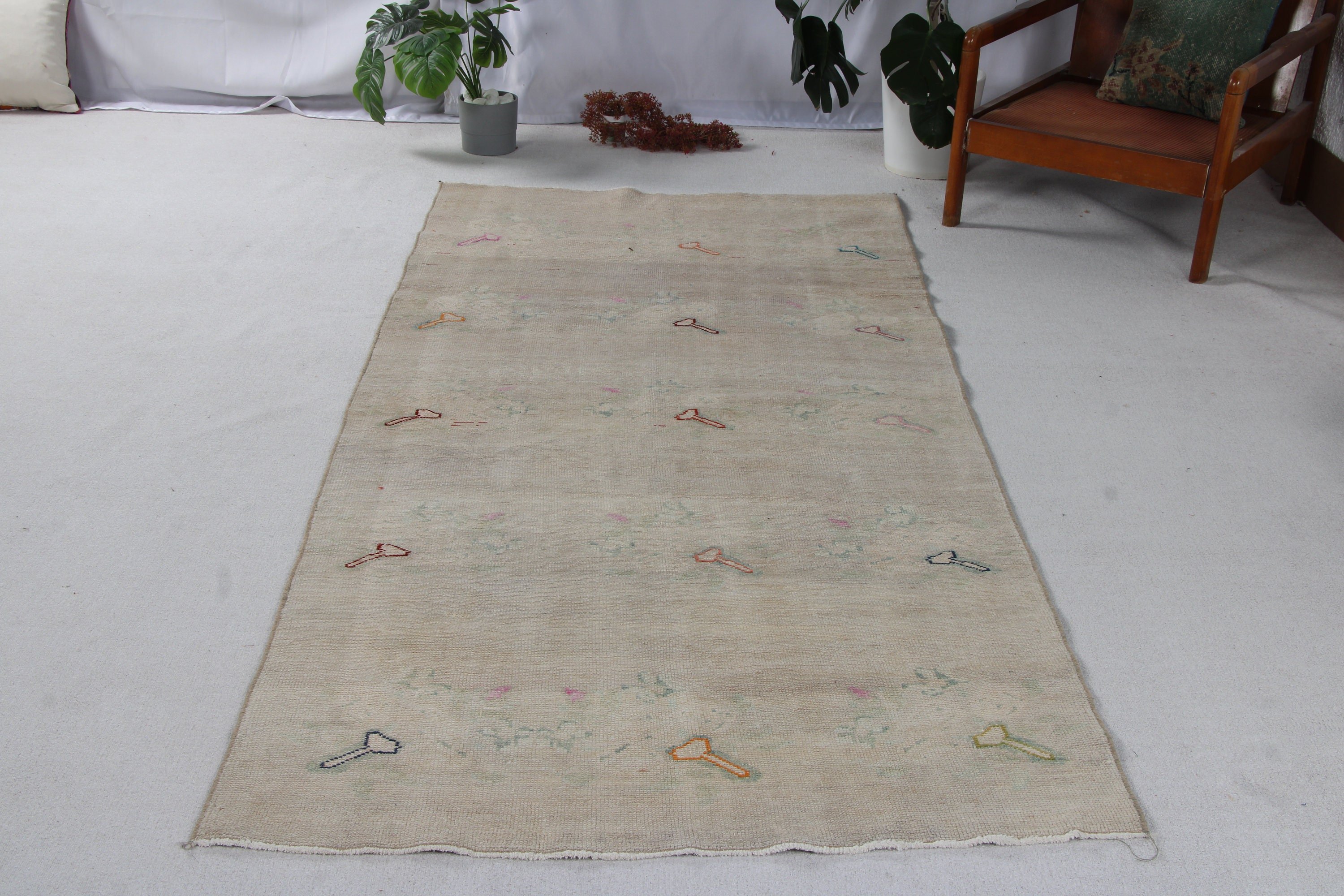 3.9x8.7 ft Area Rug, Beige Oriental Rugs, Rugs for Area, Nursery Rugs, Cool Rugs, Wool Rugs, Exotic Rug, Vintage Rugs, Turkish Rug