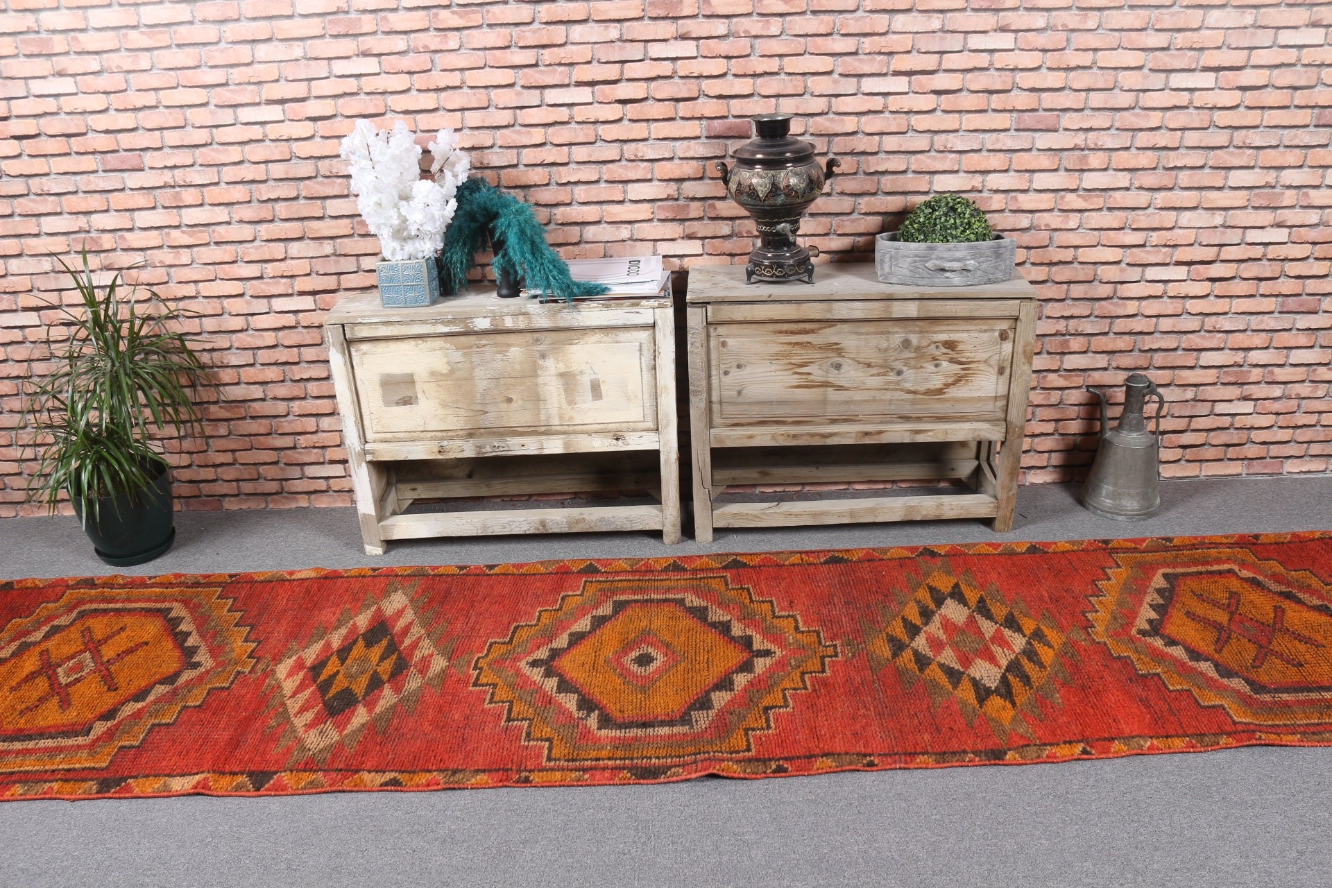 Rugs for Hallway, Red Antique Rugs, Stair Rugs, 2.6x11.3 ft Runner Rug, Turkish Rug, Decorative Rug, Bedroom Rug, Vintage Rug, Cool Rugs