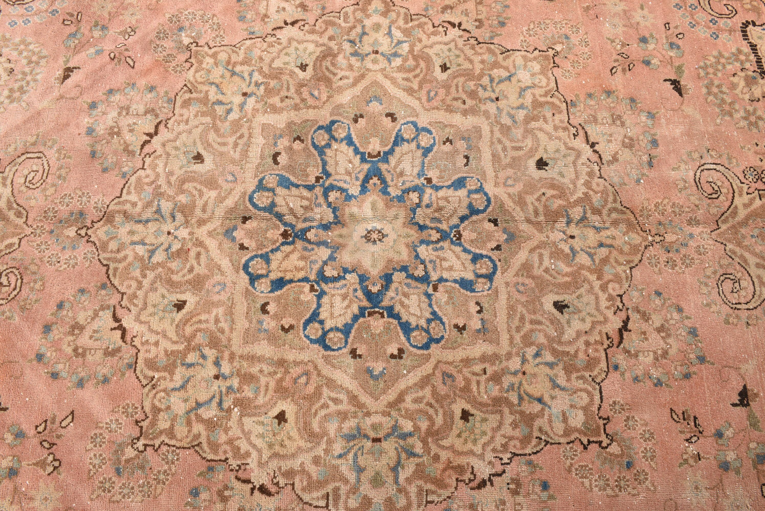 9.7x12.5 ft Büyük Boy Halılar, Yemek Odası Halıları, Fas Halısı, Pembe Geometrik Halı, Türk Halısı, Vintage Halılar, Salon Halısı, Açıklama Halıları