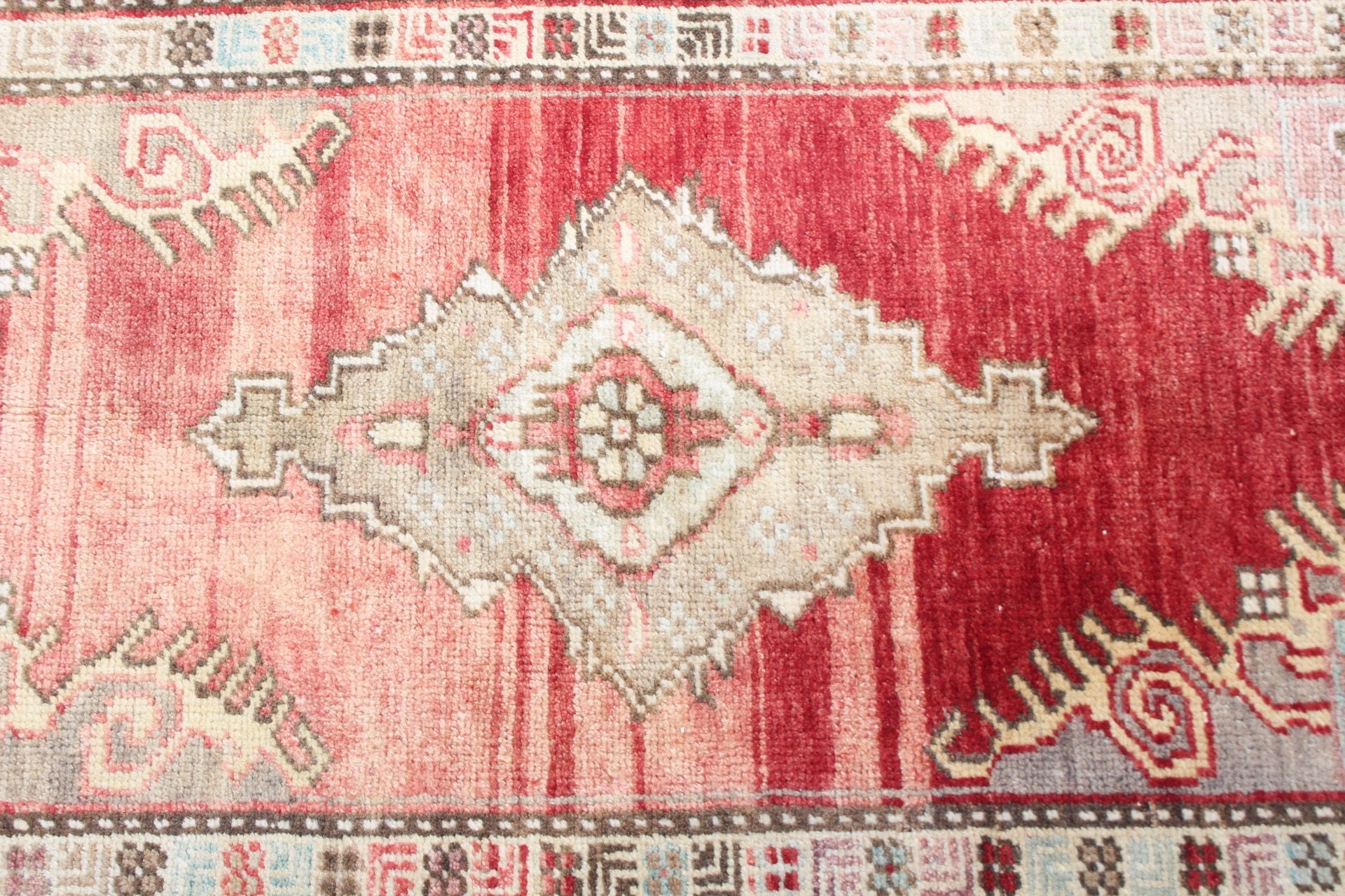 Kitchen Rugs, Rugs for Wall Hanging, 1.7x3.1 ft Small Rug, Bedroom Rug, Bath Rug, Vintage Rug, Red Oriental Rug, Turkish Rugs, Pale Rug