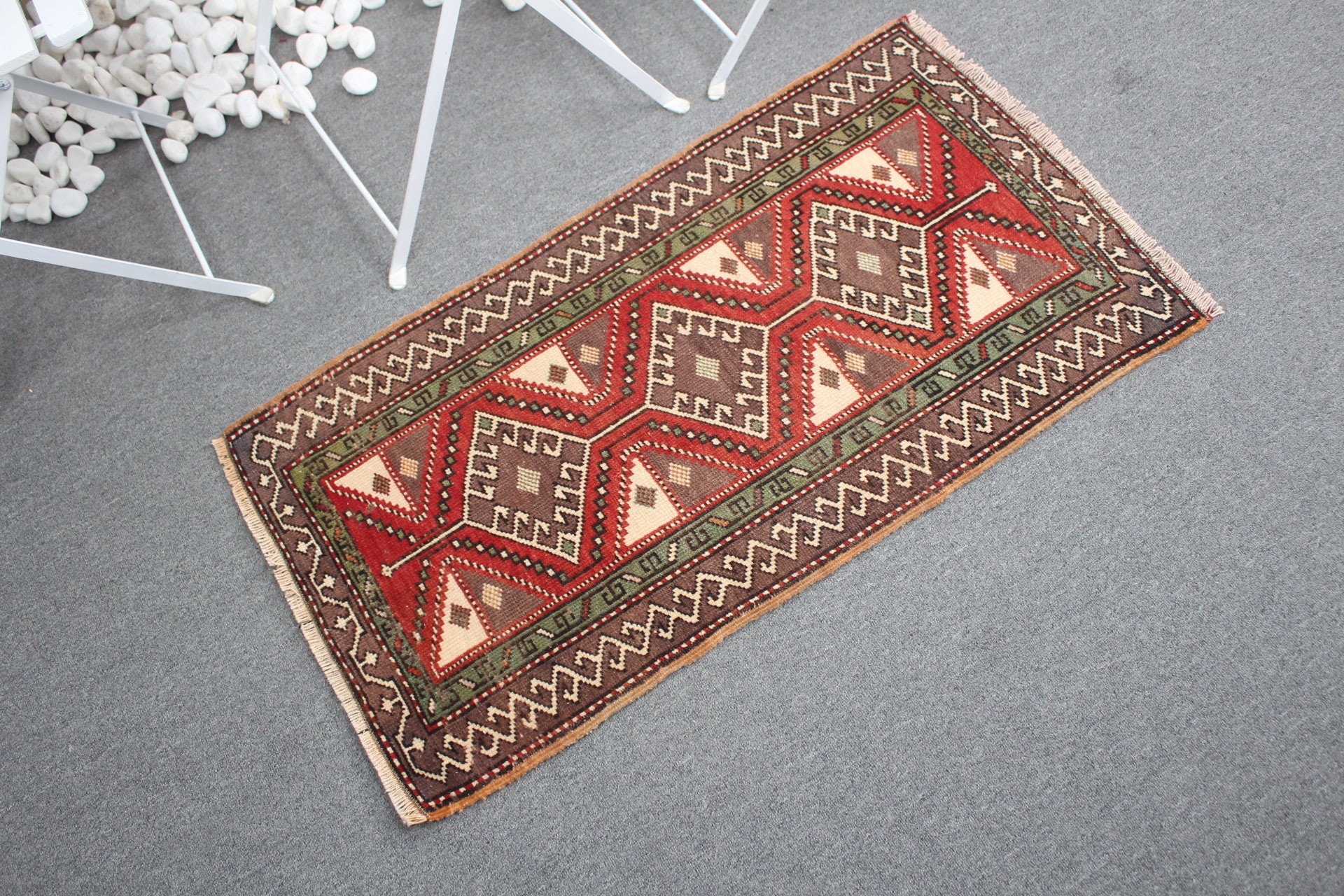 Turkish Rugs, Vintage Rug, Bath Rug, Brown Home Decor Rugs, 1.9x3.4 ft Small Rug, Rugs for Nursery, Bedroom Rugs, Antique Rug, Entry Rug