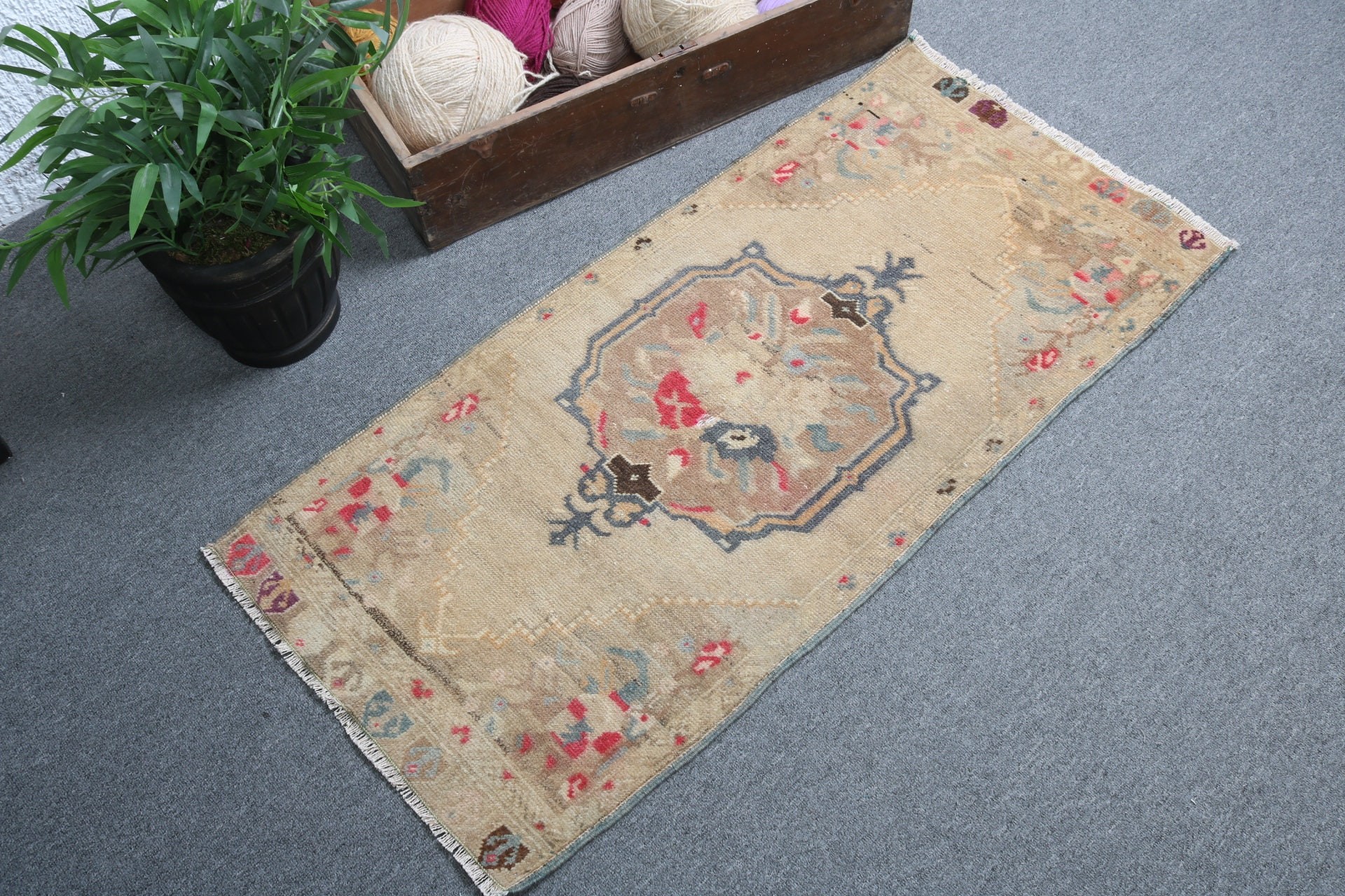 Beige Kitchen Rug, Outdoor Rug, Cool Rug, 1.8x3.7 ft Small Rugs, Turkish Rugs, Vintage Rug, Bathroom Rug, Modern Rugs, Small Vintage Rug