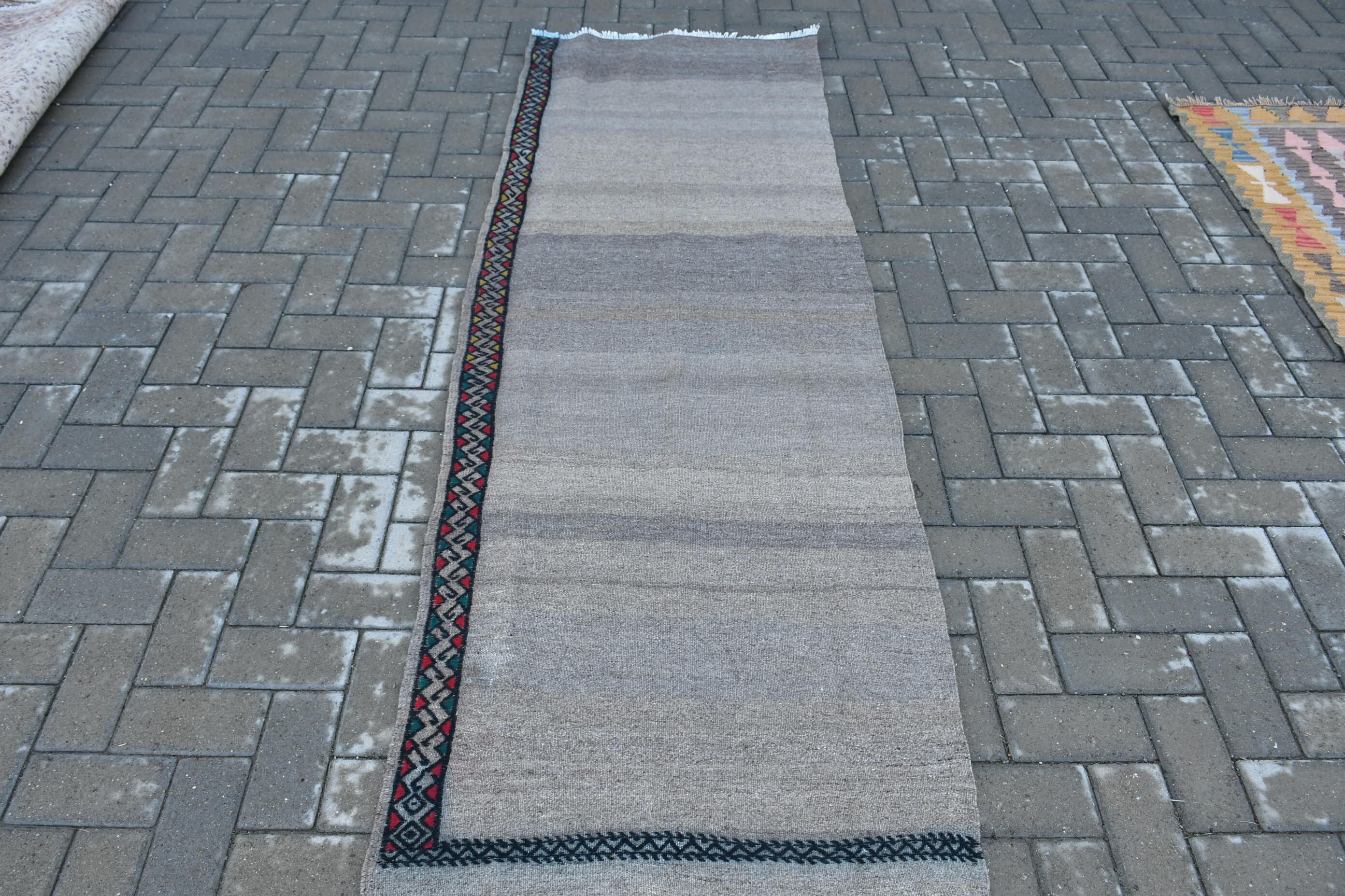 Oushak Rug, Rugs for Hallway, Brown Bedroom Rug, Vintage Rug, Kilim, Turkish Rug, Kitchen Rug, 2.6x7.6 ft Runner Rug, Anatolian Rug