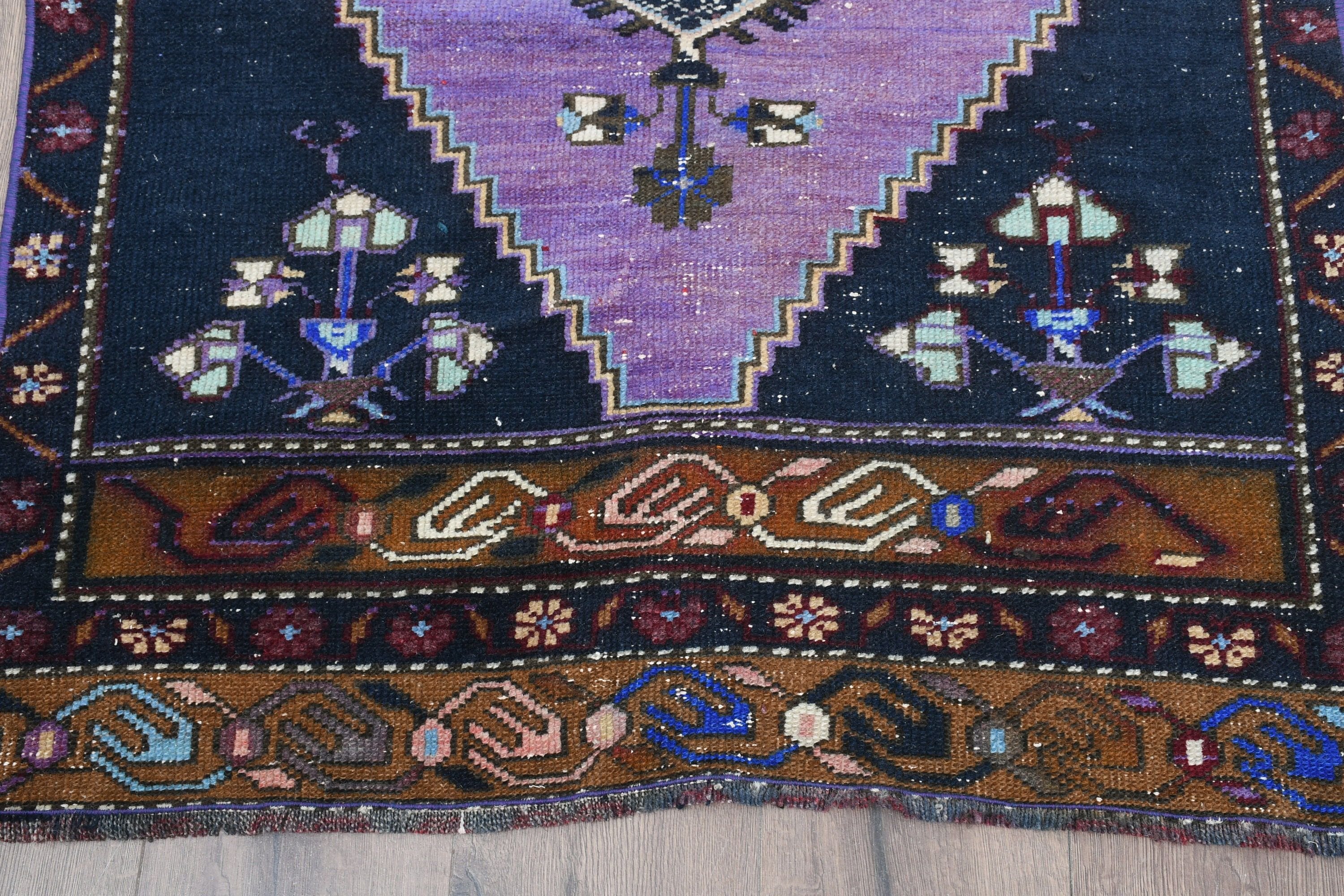 Mutfak Halısı, Yatak Odası Halısı, Türk Halısı, Vintage Halı, 3.1x7 ft Accent Halı, Mor Fas Halıları, Boho Halısı, Antika Halılar