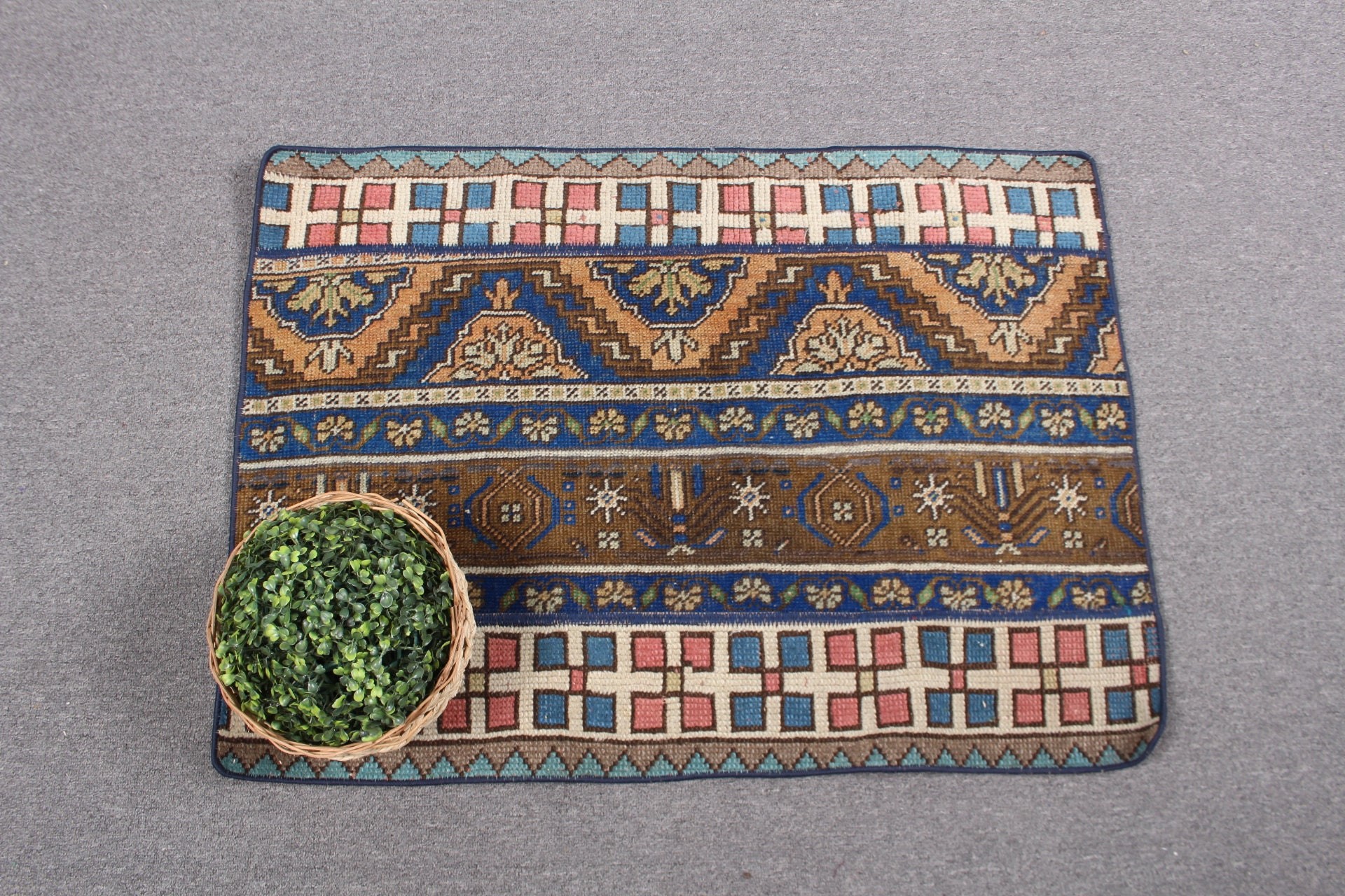 Banyo Halıları, Fas Halıları, Vintage Halı, Türk Halıları, Banyo Halıları, Paspas Halısı, Mavi Yatak Odası Halısı, 2.2x3 ft Küçük Halı, Anadolu Halısı