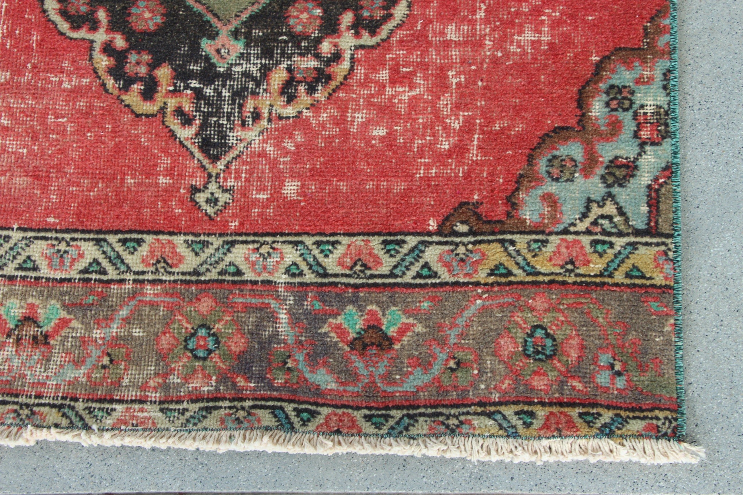 Boho Halı, Türk Halıları, Harika Halılar, 3x12,5 ft Runner Halısı, Vintage Halı, Kırmızı Nötr Halı, Koridor Halıları, Mutfak Halısı, Koridor Halıları