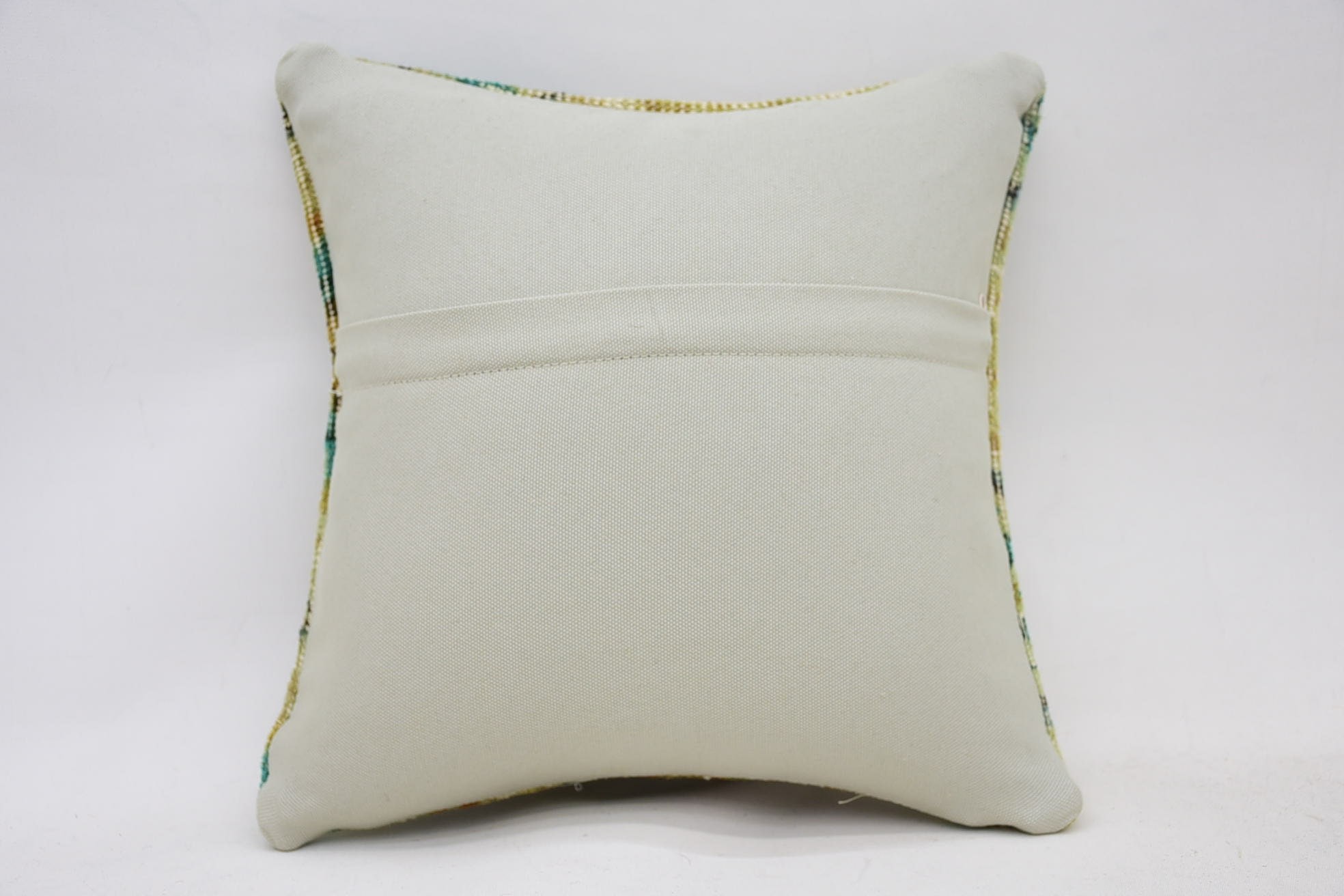14"x14" Green Pillow, Outdoor Throw Pillow Case, Turkish Rugs Pillow, Kilim Pillow Cover, Home Decor Pillow, Ethnical Kilim Rug Pillow