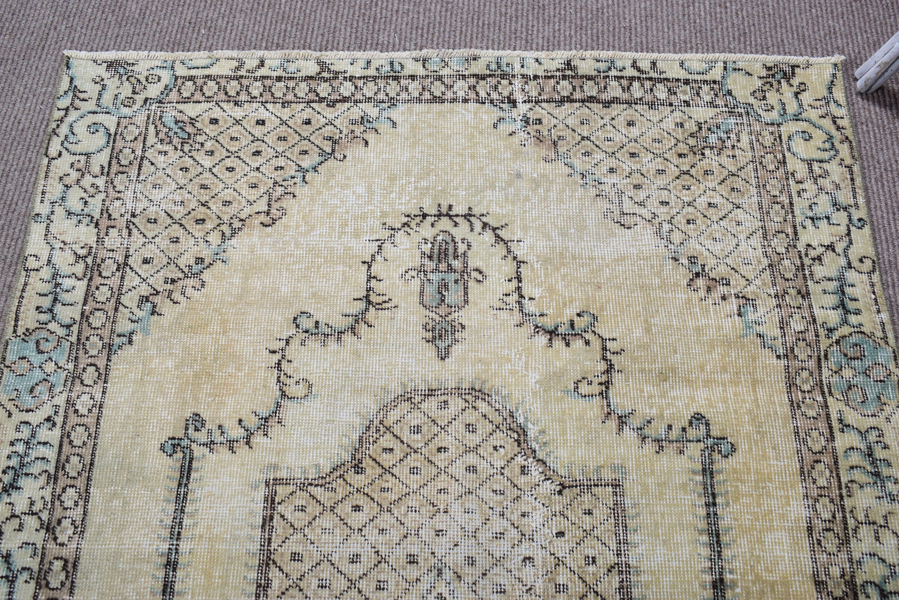 Vintage Rug, Green Cool Rugs, Turkish Rugs, Neutral Rugs, Bedroom Rugs, 3.6x6.1 ft Accent Rugs, Decorative Rugs, Turkey Rug