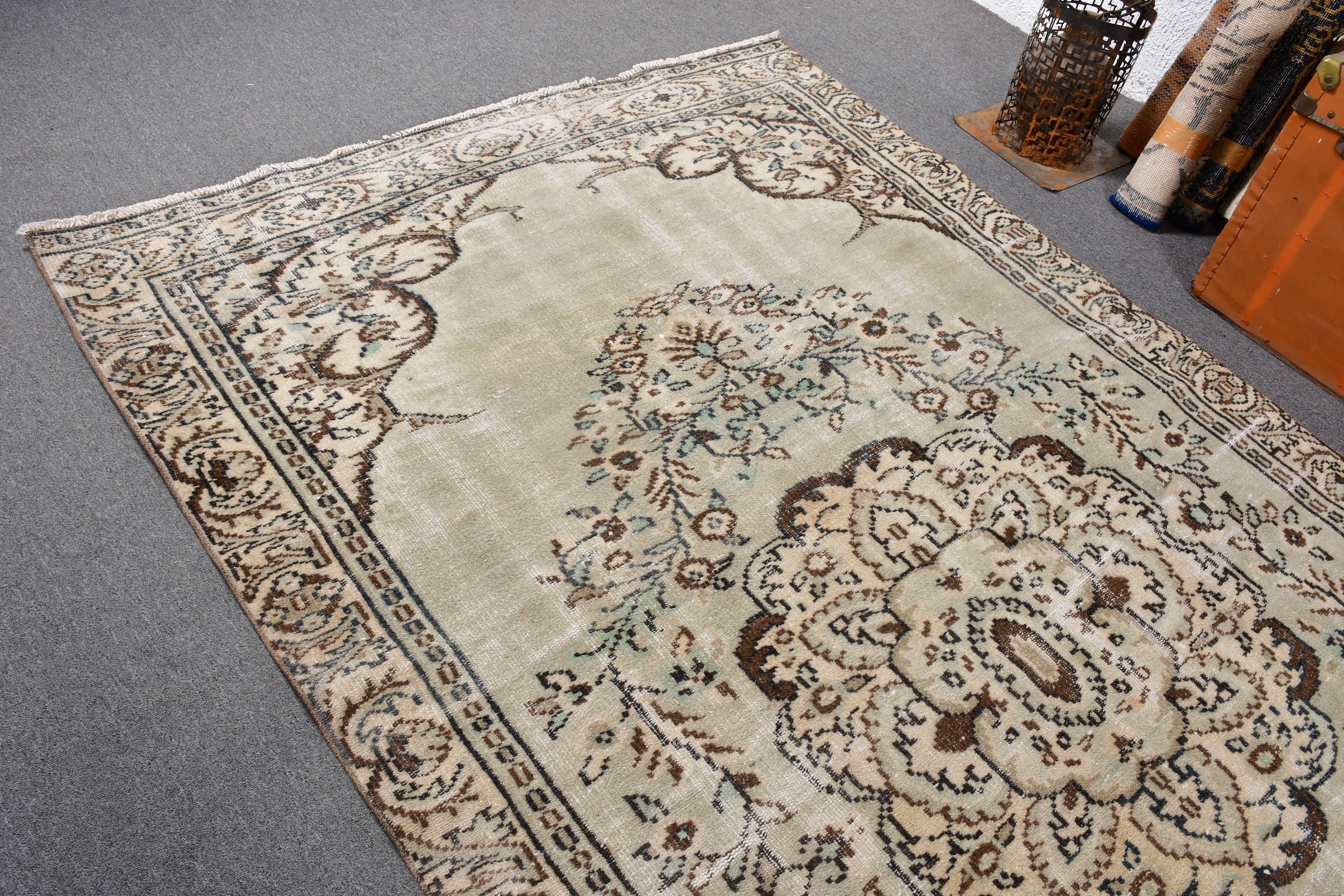 Beige Cool Rugs, Living Room Rugs, Oushak Rug, Office Rug, Vintage Rugs, Turkish Rugs, Dining Room Rug, Cool Rugs, 5.3x9.8 ft Large Rug