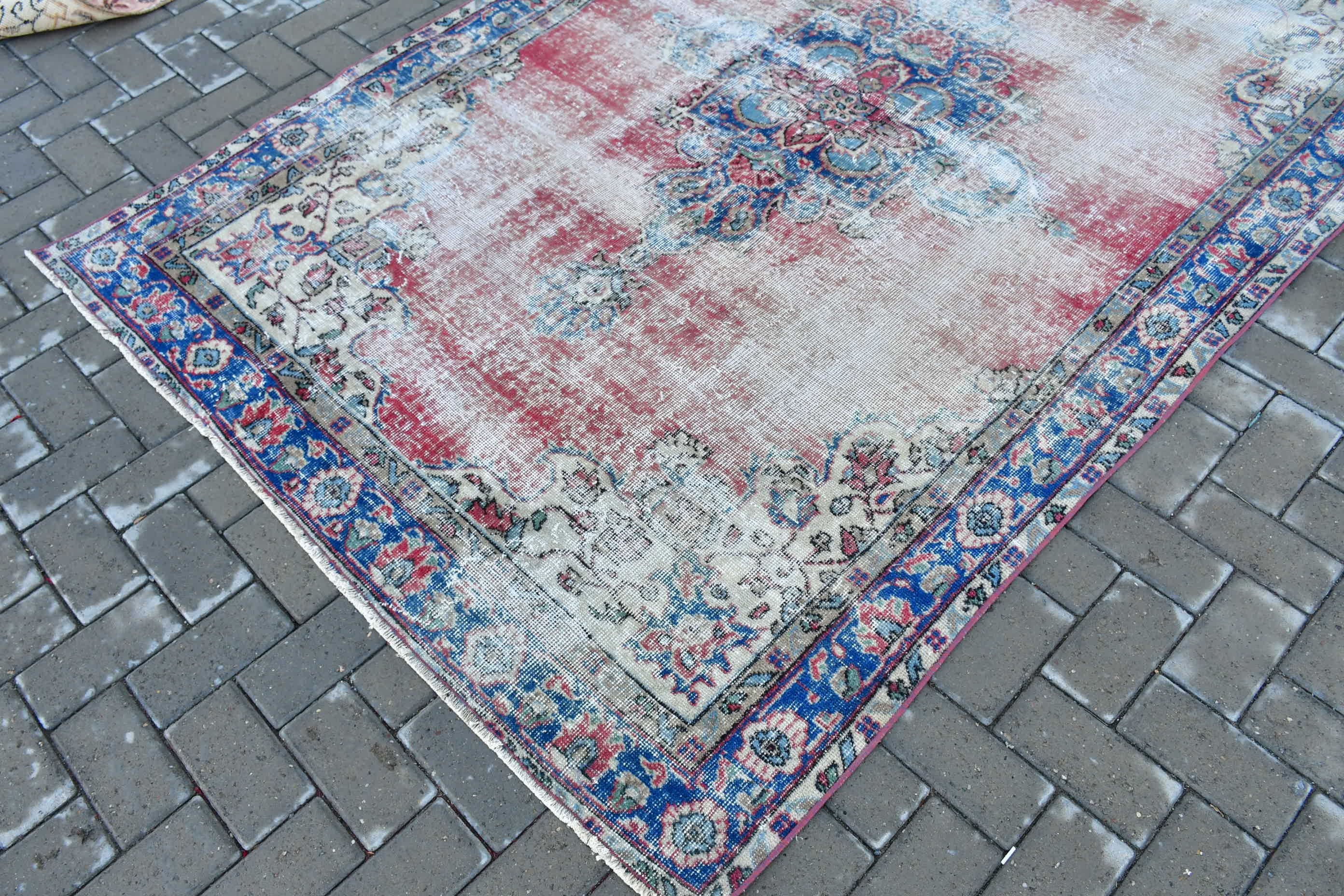 Vintage Rugs, Dining Room Rug, Moroccan Rug, Cool Rug, Aesthetic Rugs, 5.2x8.2 ft Large Rug, Red Floor Rugs, Living Room Rugs, Turkish Rugs