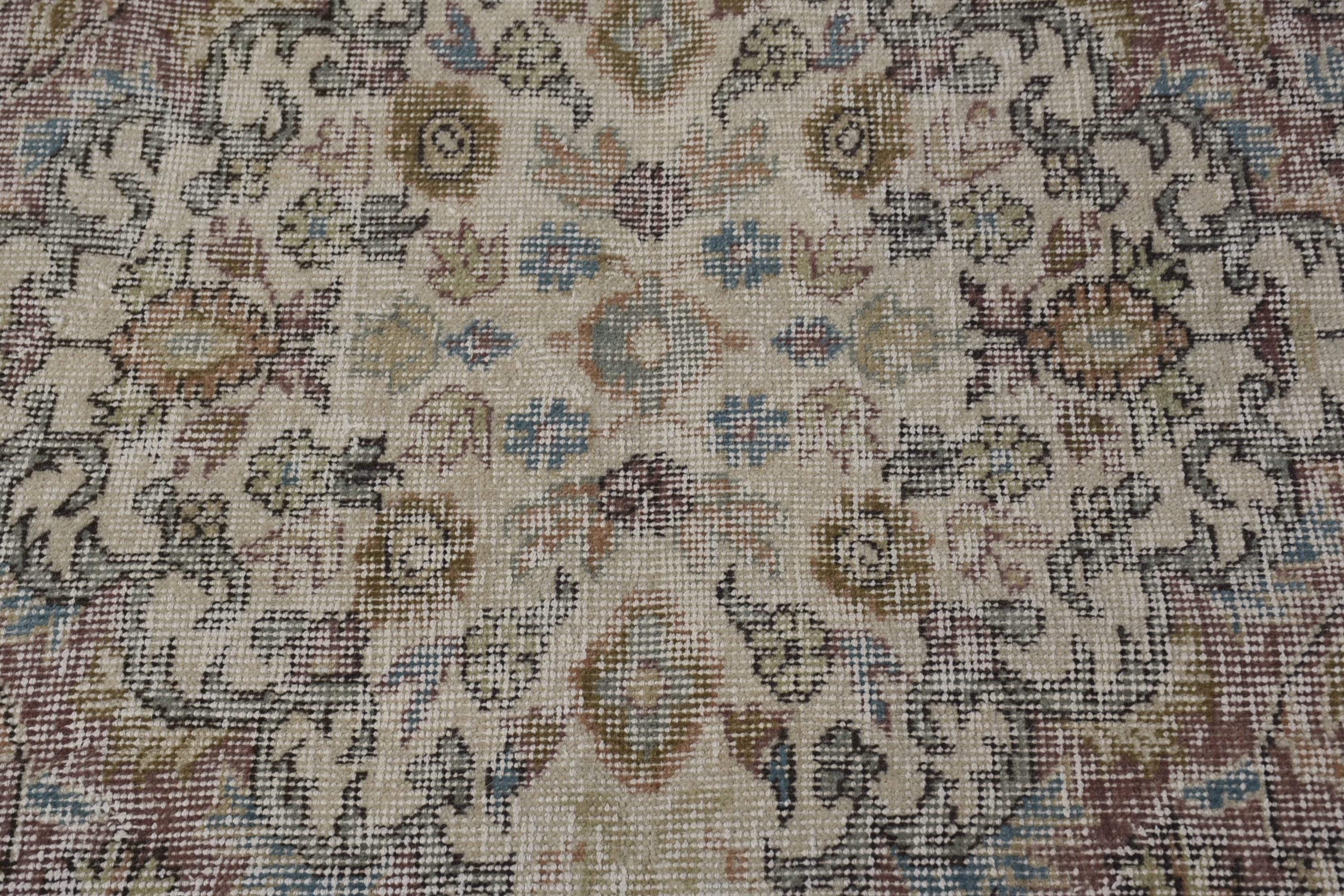 Yemek Odası Halıları, Türk Halıları, Oryantal Halılar, Vintage Halılar, 5,8x9,1 ft Büyük Halı, Nötr Halı, Etnik Halı, Büyük Oushak Halı, Kırmızı Boho Halılar