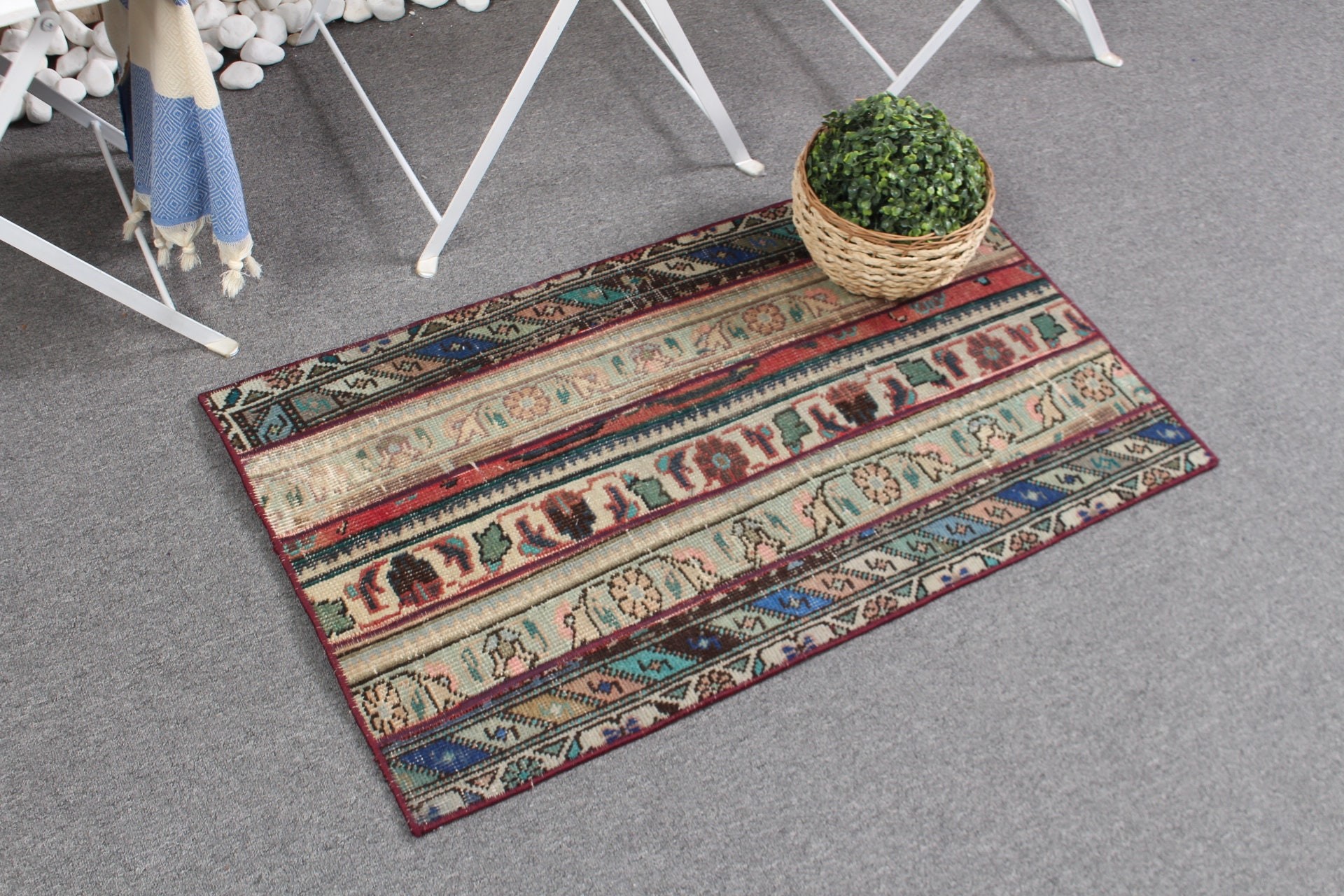 Vintage Rugs, Car Mat Rug, Muted Rug, Turkish Rug, Wall Hanging Rug, Bedroom Rugs, Green  1.8x3.1 ft Small Rug