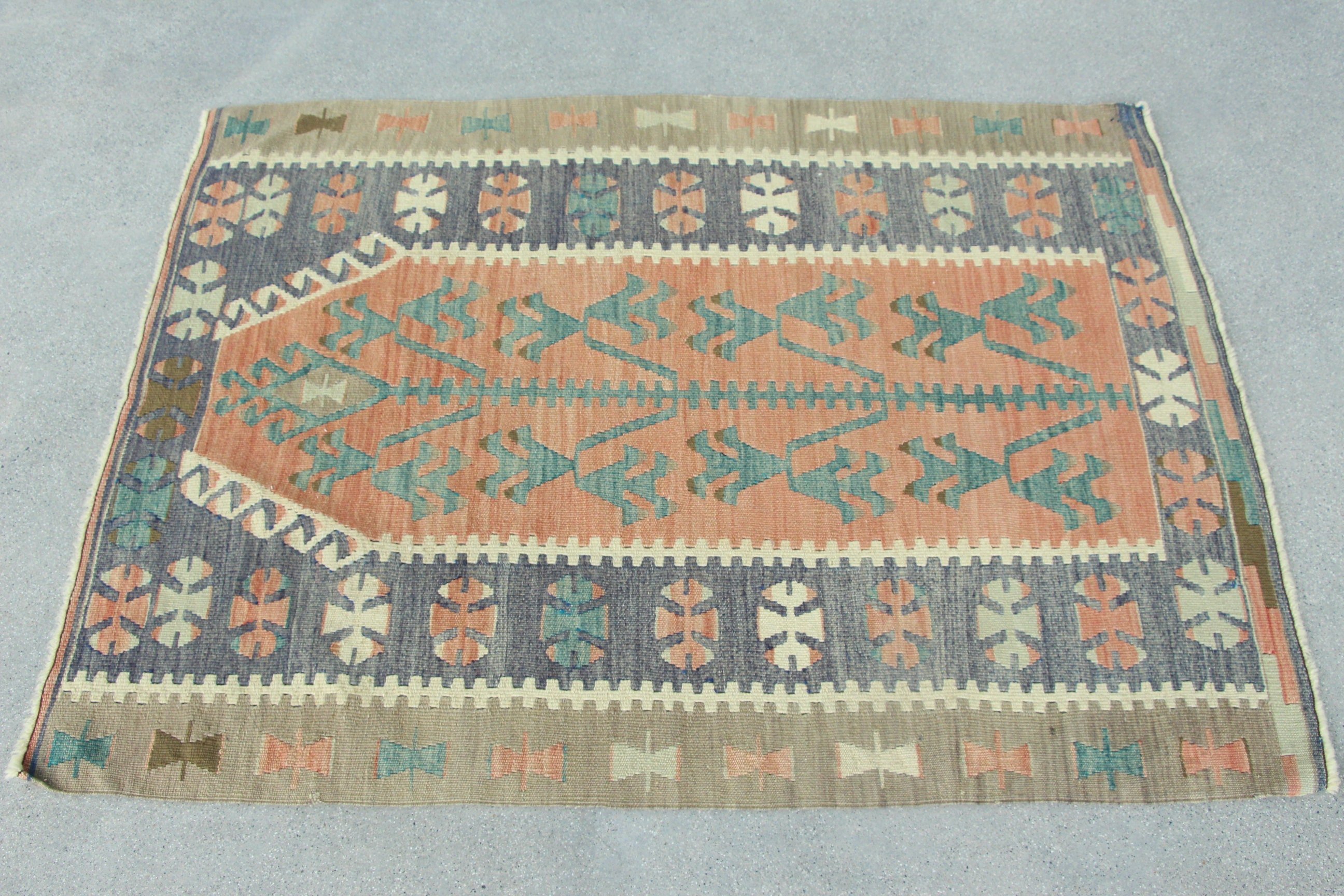 Vintage Rugs, Door Mat Rug, Oushak Rugs, Home Decor Rug, Rugs for Bath, Beige Cool Rugs, Kitchen Rugs, Turkish Rug, 3x3.9 ft Small Rugs