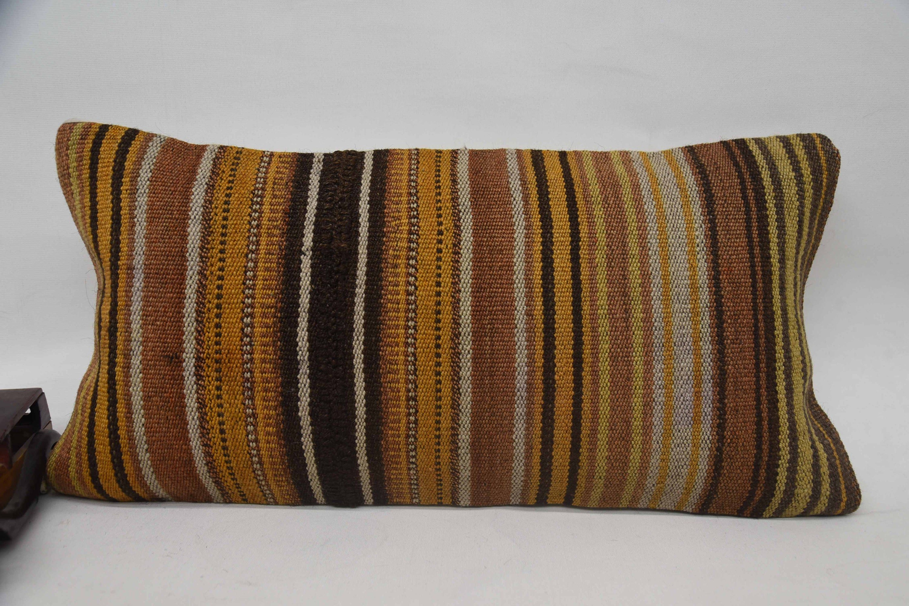 Christmas Cushion Case, Gift Pillow, 12"x24" Orange Pillow Cover, Ethnical Kilim Rug Pillow, Throw Kilim Pillow, Garden Pillow Cover