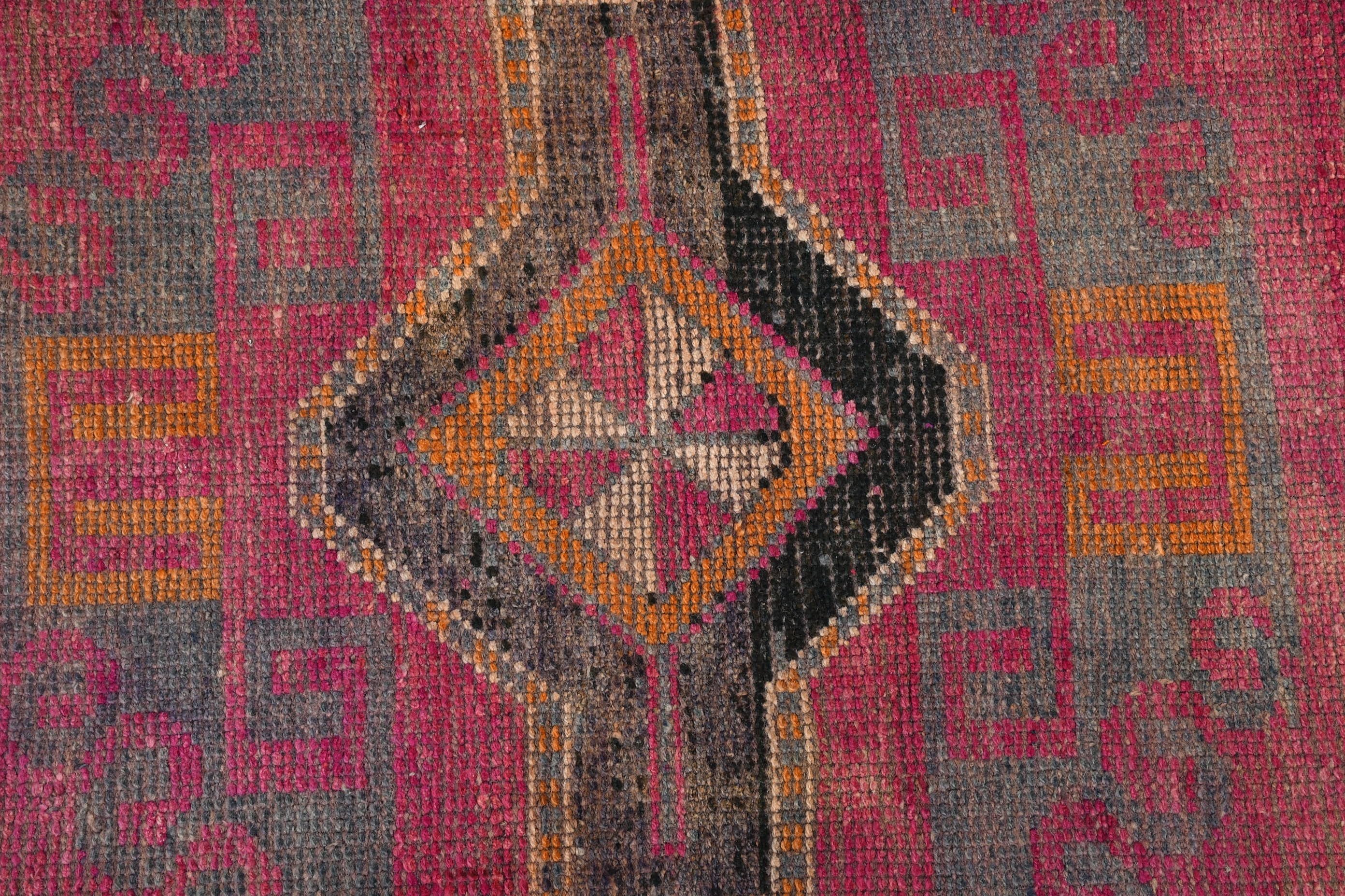 Purple Oushak Rug, Vintage Rugs, 3x10.1 ft Runner Rugs, Turkish Rugs, Kitchen Rugs, Pastel Rug, Anatolian Rug, Cool Rug, Rugs for Hallway