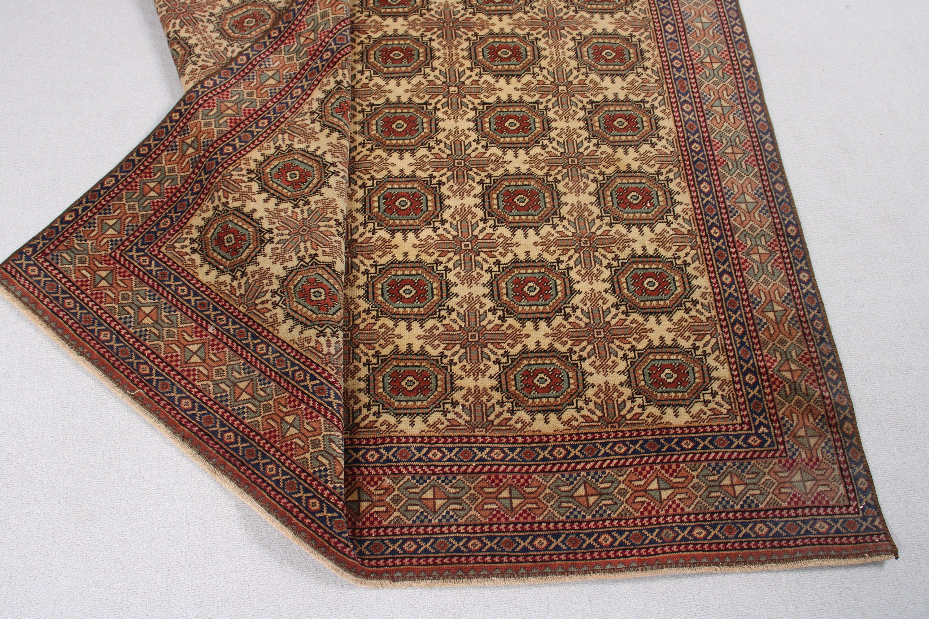 Bej 4.4x6.8 ft Alan Halıları, Anadolu Halısı, Vintage Halı, Yatak Odası Halısı, Nötr Halı, Oturma Odası Halıları, Ofis Halıları, Türk Halısı