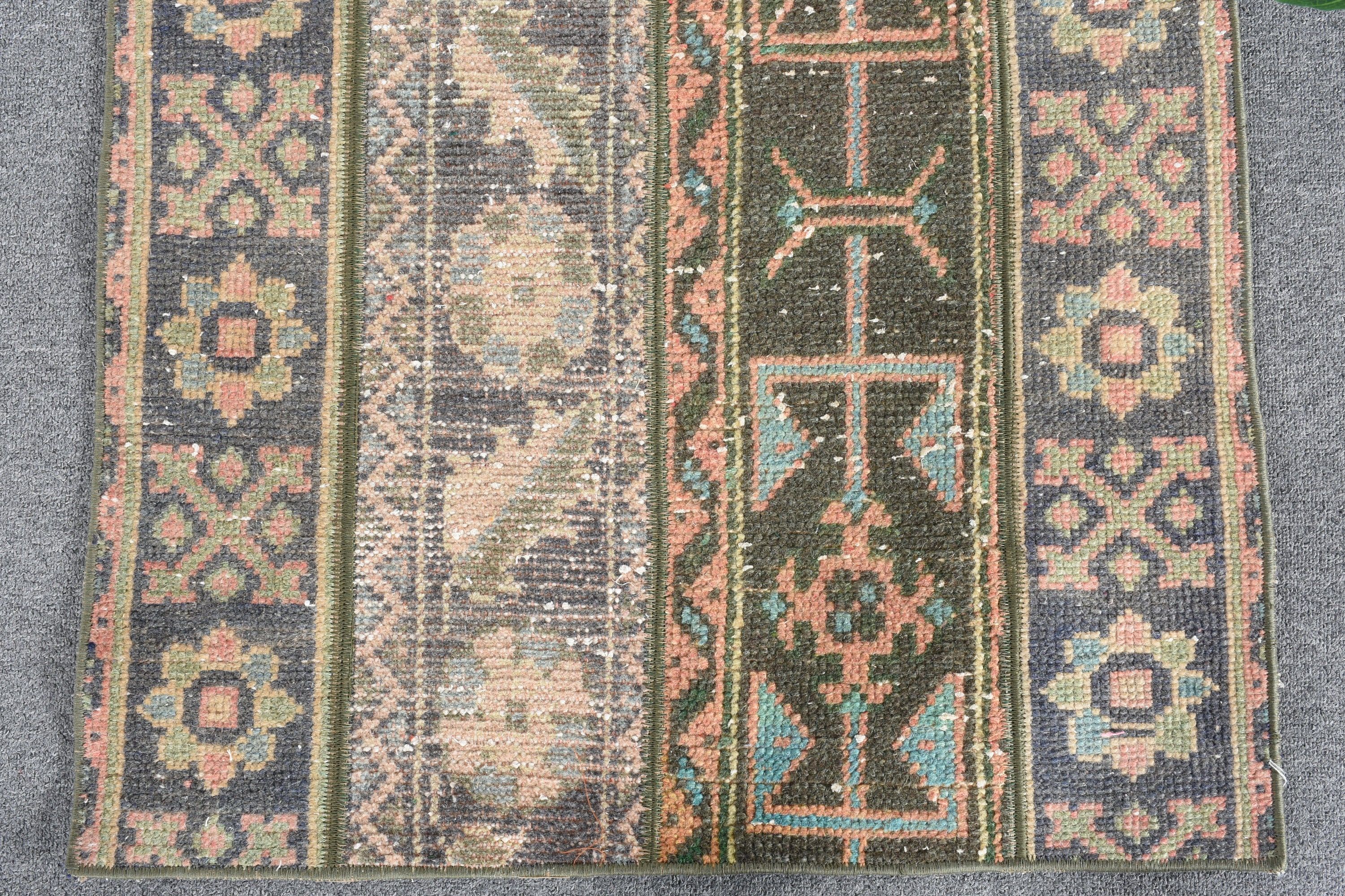 Old Rugs, 2.3x3.1 ft Small Rugs, Oushak Rug, Vintage Rugs, Bath Rug, Car Mat Rug, Oriental Rugs, Turkish Rugs, Green Anatolian Rug